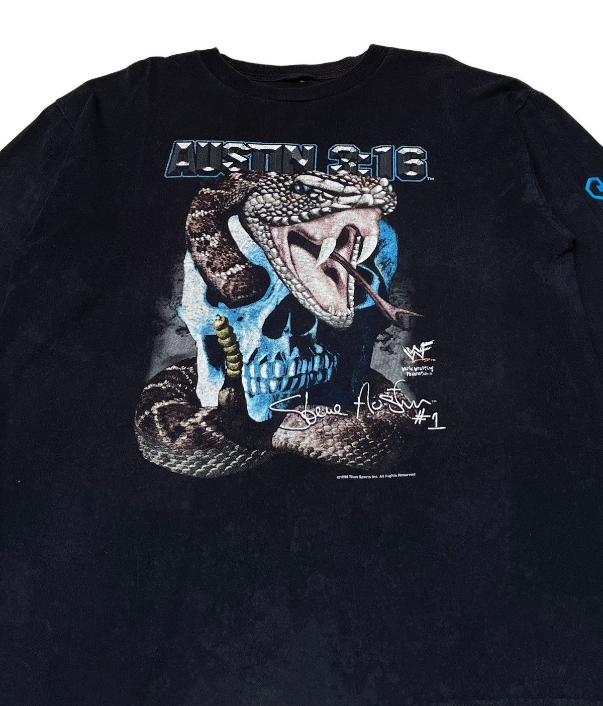 Vintage Vintage WWF Wrestling Stone Cold T-Shirt 1990s Size US XL / EU 56 / 4 - 3 Thumbnail