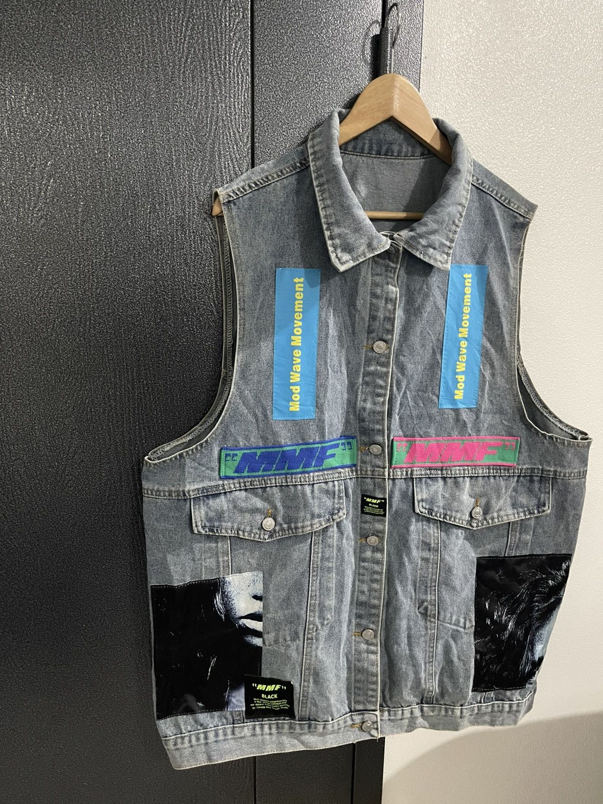 Japanese Brand MMF MOD WAVE MOVEMENT DENIM VEST Size XXL / US 16-18 / IT 52-54 - 4 Thumbnail