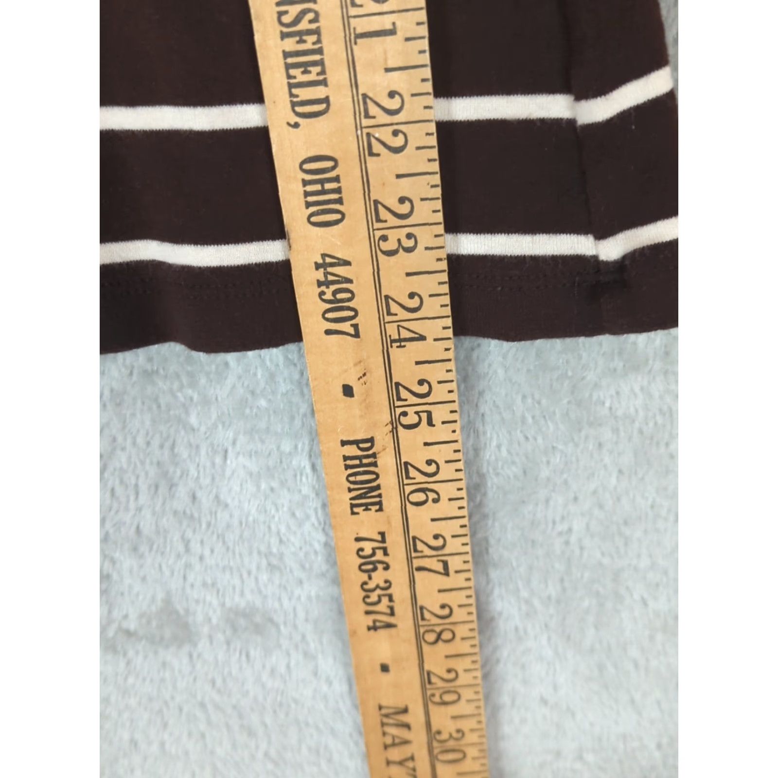 Ralph Lauren Lauren Ralph Lauren Womens Brown Striped Tee Shirt 3/4 Sleeve Boat Neck Sz L Mens Womens Girls Boys? Size L / US 10 / IT 46 - 6 Thumbnail