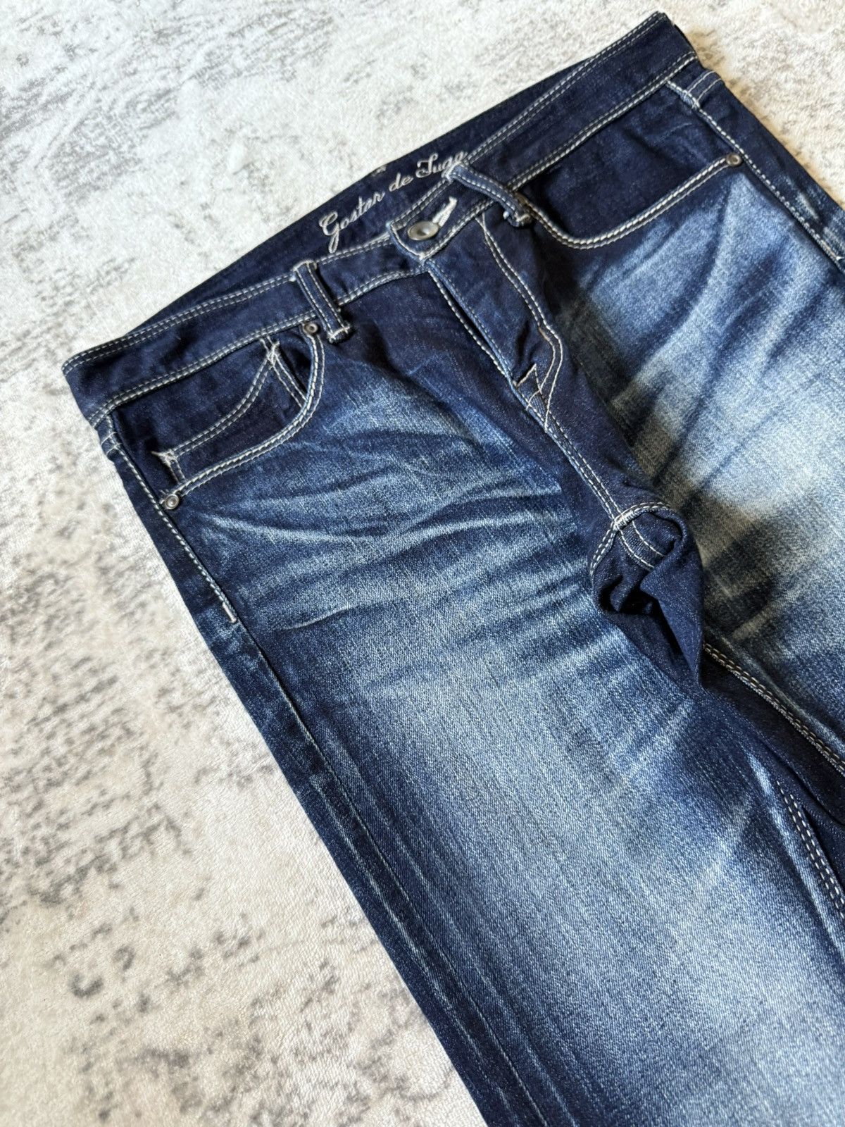 Japanese Brand Gostar De Fuga Shadow Fade Wash Whiskers Skinny Jeans Size US 29 - 4 Thumbnail