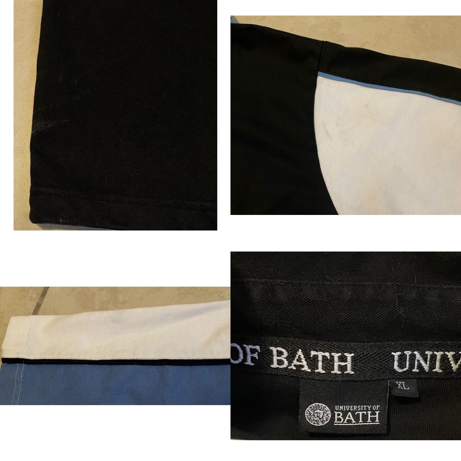 Vintage VINTAGE University Of Bath Polo Shirt XL Blue/Black/White Striped Polo Shirt Men XL 90s College Rugby Nike Track & Field Team Swoosh Inc. Size US XL / EU 56 / 4 - 8 Thumbnail