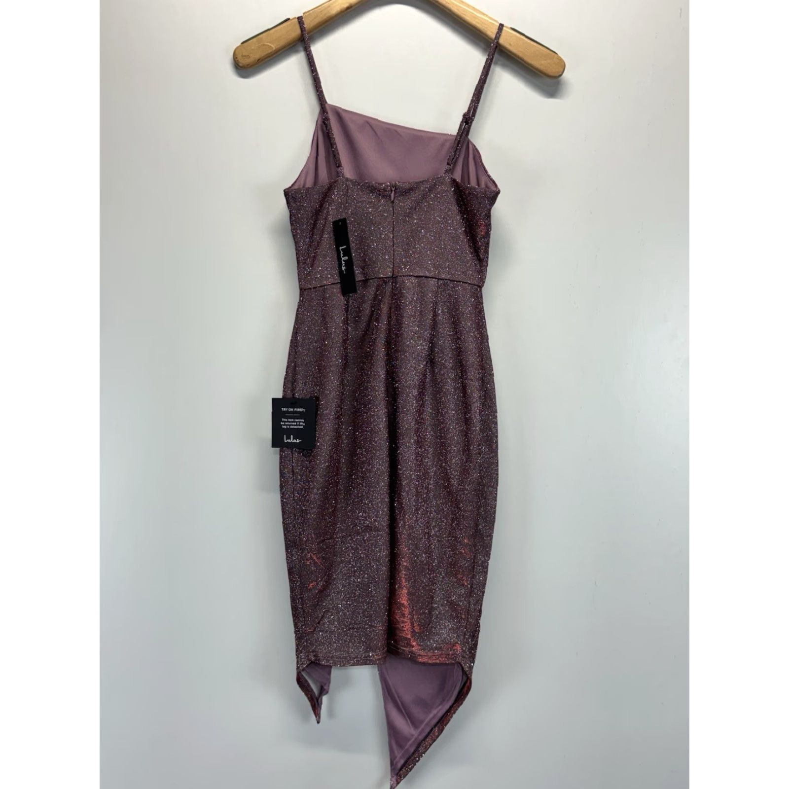 Lulus Lulu’s Mini Dress XS Sparkly Pink Always A Glow Getter Asymmetric Party Size XS / US 0-2 / IT 36-38 - 3 Thumbnail