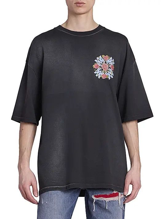 Amiri os11x1225 Out For Trouble Faded T-Shirt in Black Size US L / EU 52-54 / 3 - 5 Thumbnail
