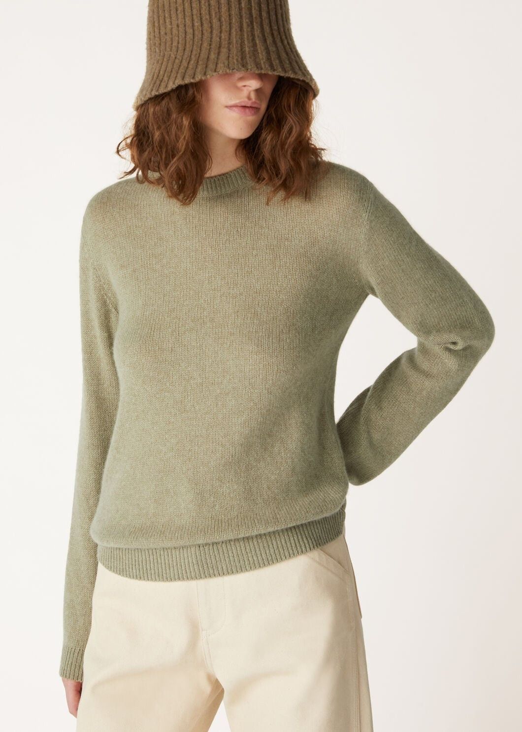 Loro Piana o1w1db10825 FAO5815 Fobello Crewneck Sweater in Light Green Size S / US 4 / IT 40 - 4 Thumbnail