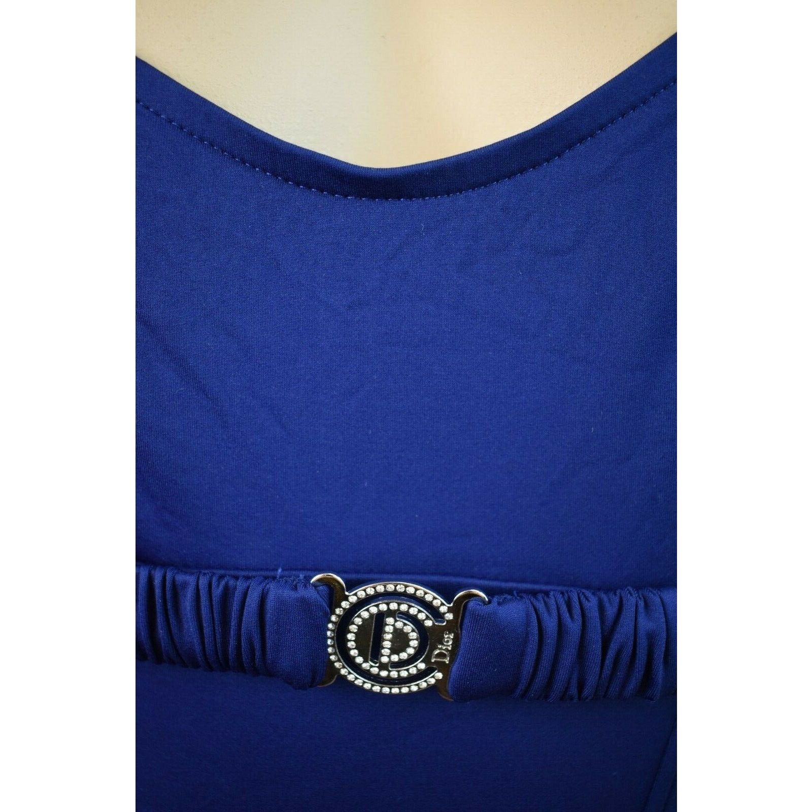 Dior DIOR BLUE NYLON NON ADJUSTABL BELTED ONE PIECE SWIMSUIT 10 Size ONE SIZE - 2 Thumbnail
