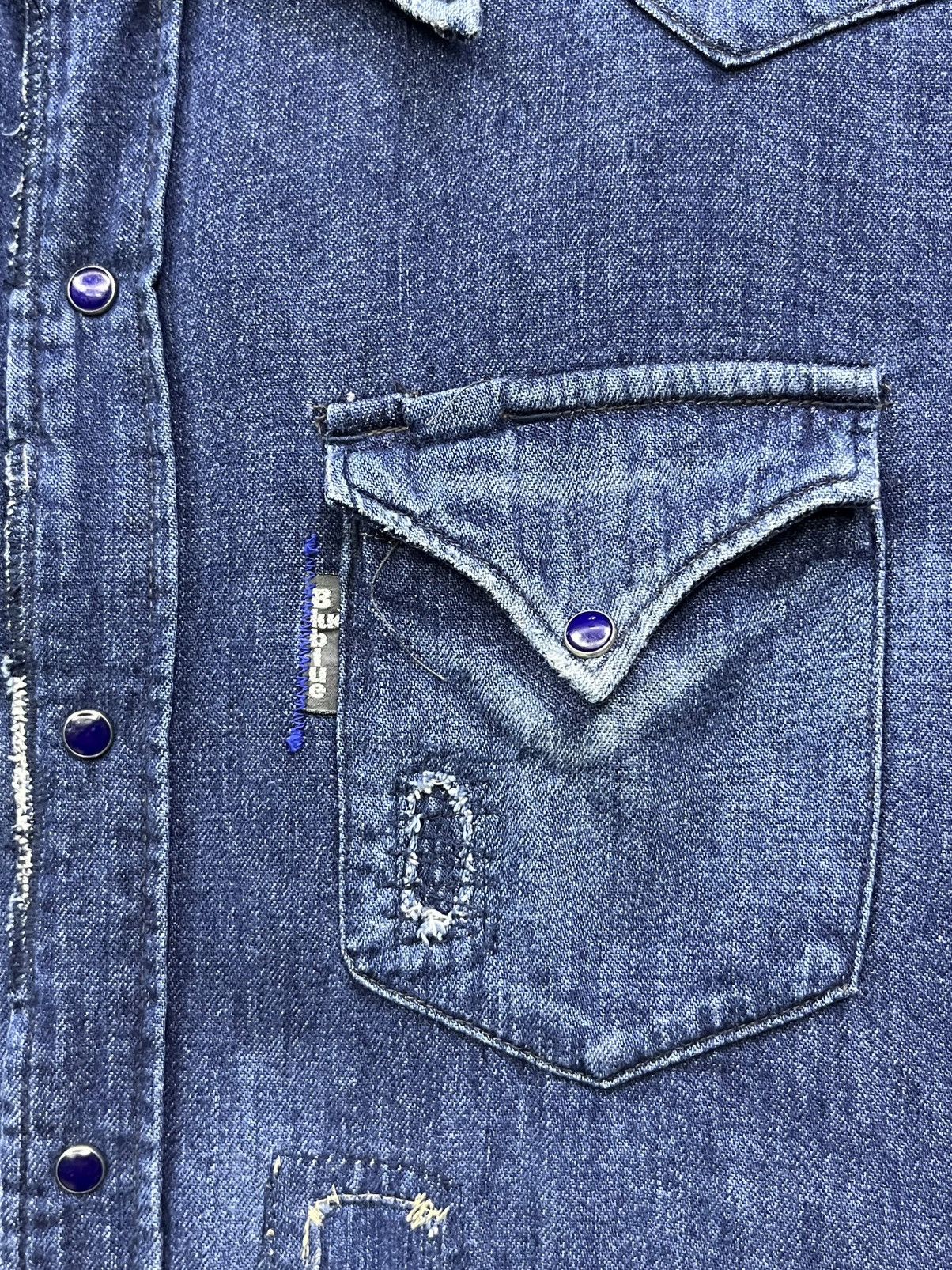 Blue Blue Japan Blue Blue Japan Boro Patchwork Denim Pearl Snap Shirt Size US S / EU 44-46 / 1 - 19 Thumbnail
