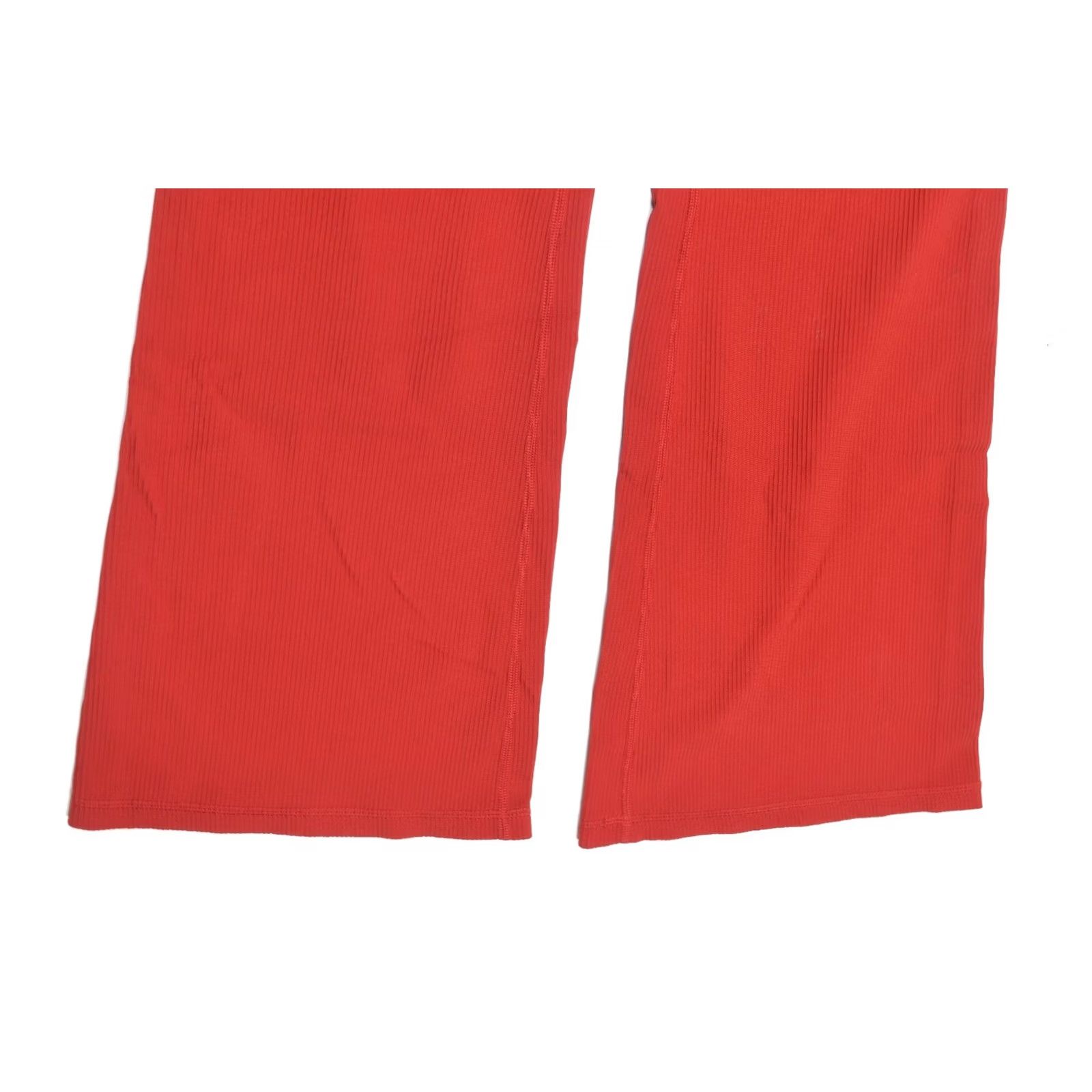 Athleta Athleta Salutation Stash Ribbed Flare Leggings Red Pull-On Stretch Womens Large L Red Flared Yoga Athletic Athleisure Pants Size 36" / US 14 / IT 50 - 4 Thumbnail