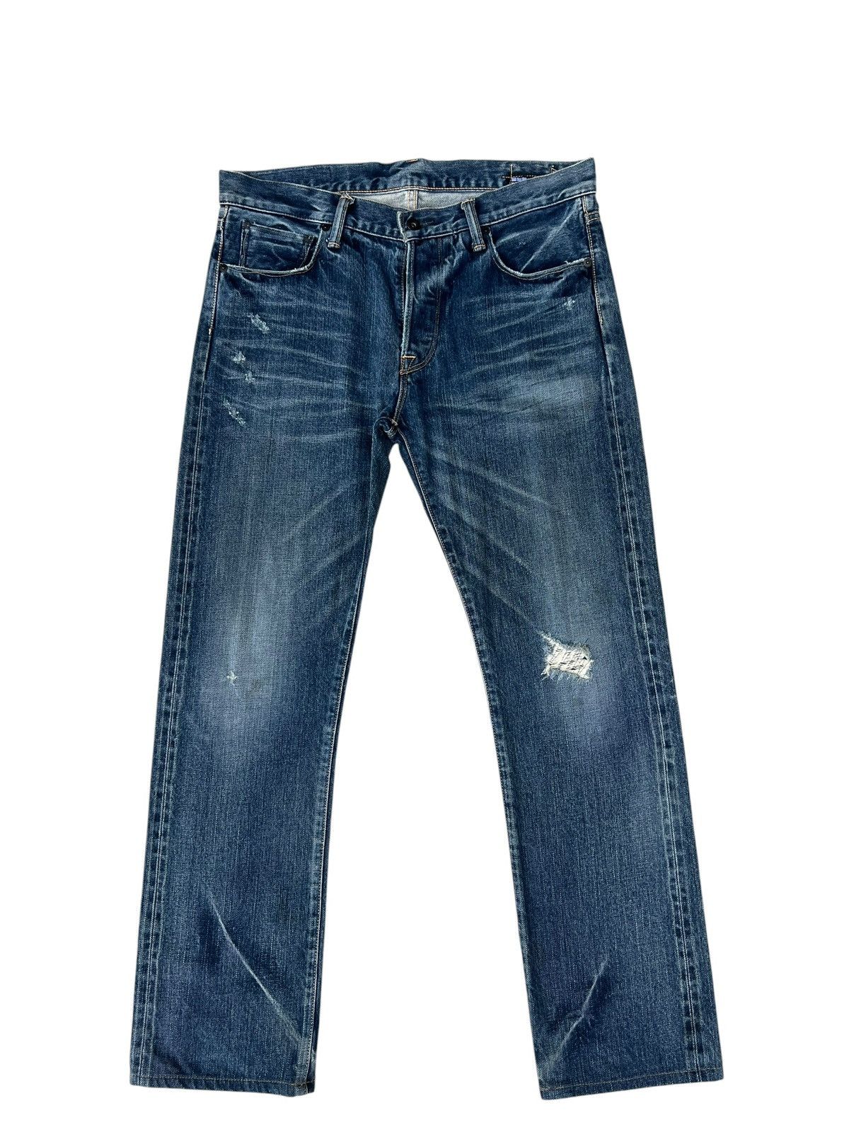 KURO KURO Japan GRAPHITE Distressed Denim Selvedge Jeans Size US 32 / EU 48 - 1 Thumbnail