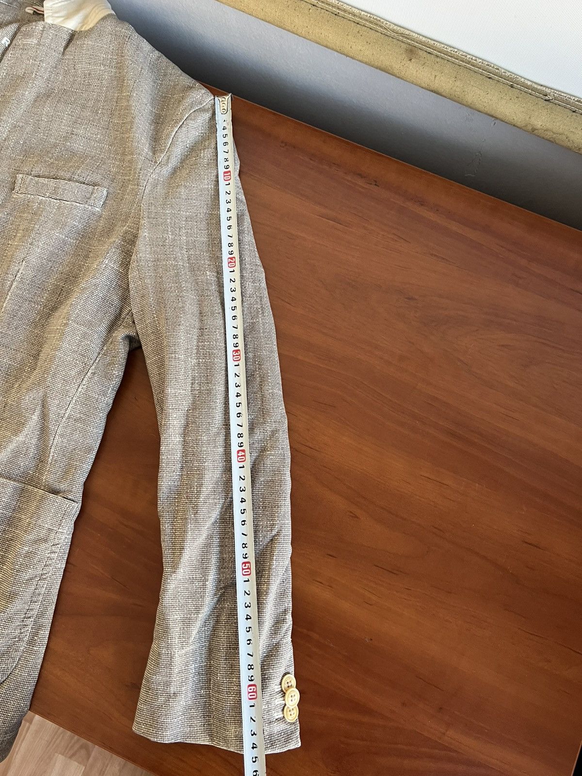Circolo 1901 CIRCOLO 1901 STRETCH MENS GRAY BEIGE SOLID BLAZER JACKET 56 Size 54L - 20 Thumbnail