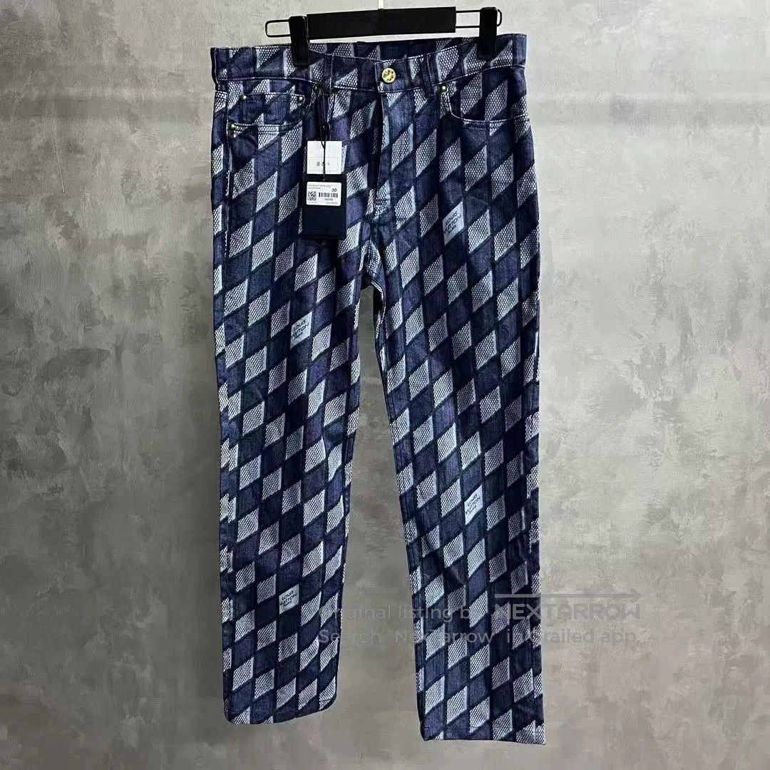 Louis Vuitton louis vuitton blue gray diamond pattern jeans. Size US 30 / EU 46 - 1 Thumbnail