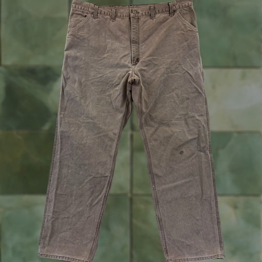 Carhartt VINTAGE Carhartt Pants Men’s 44x34 Brown Carpenter Dungaree Loose 90s Workwear Size US 44 / EU 60 - 1 Thumbnail