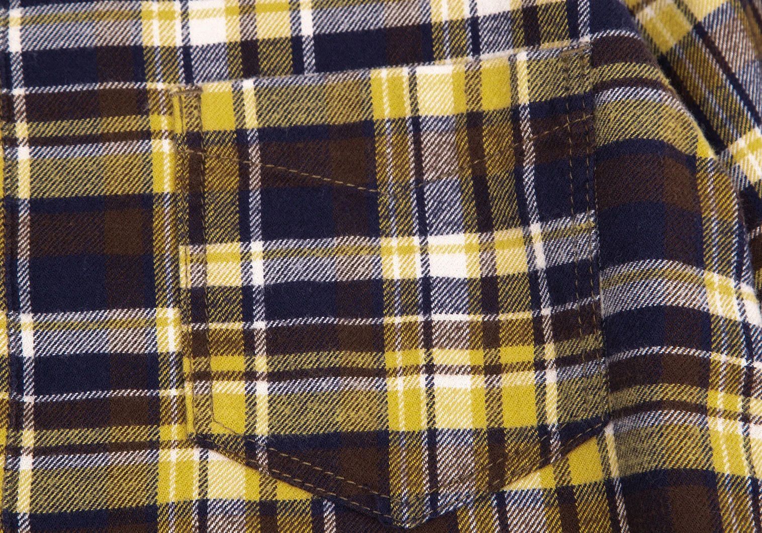 Junya Watanabe Checkered Flannel Shirt in Yellow, Navy, and Brown Size US XS / EU 42 / 0 - 7 Thumbnail