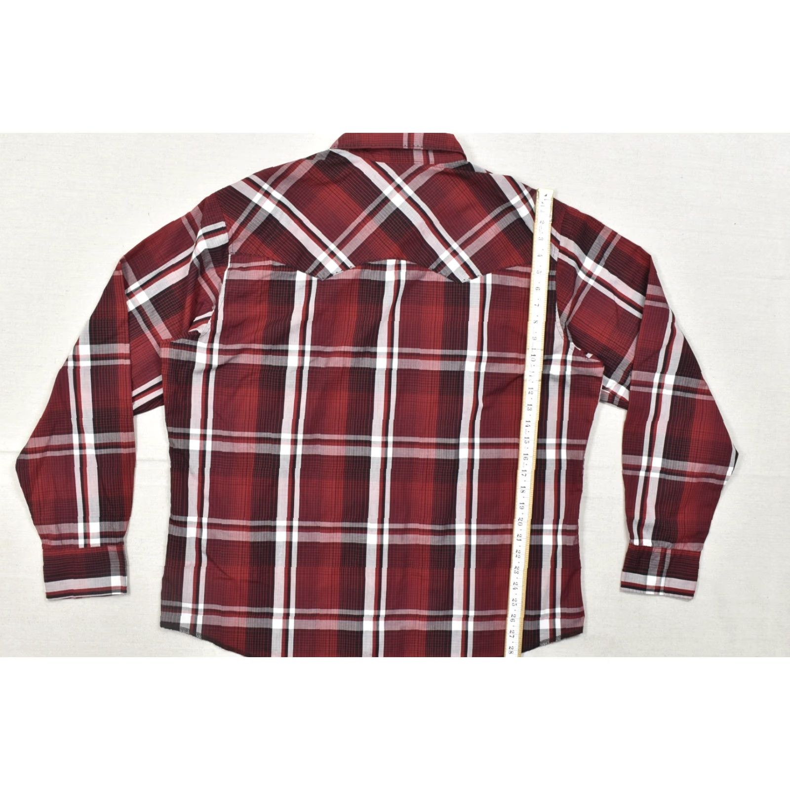 Wrangler Wrangler Men's XXL Western Snap Button Plaid Long Sleeve Shirt Red Black White Size US XXL / EU 58 / 5 - 3 Thumbnail