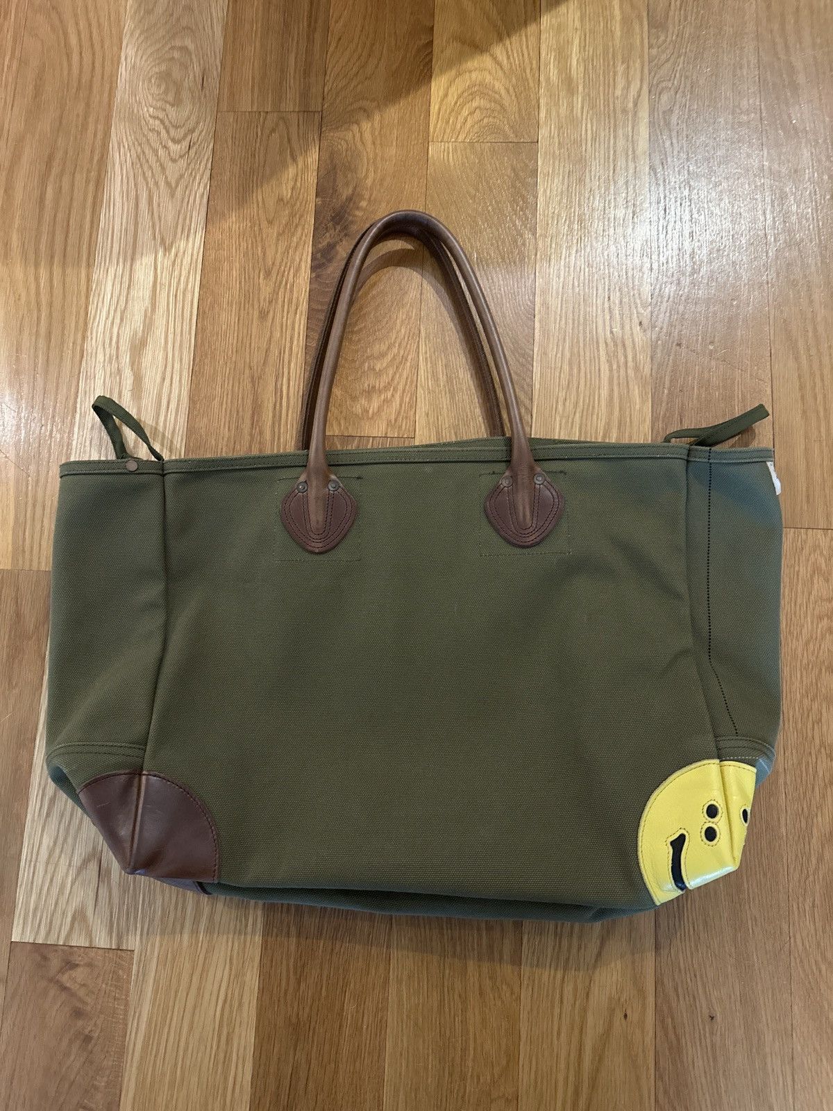 Kapital KAPITAL #4 CANVAS RAIN SMILE MILKBAG MEDIUM 'KHAKI' | Grailed