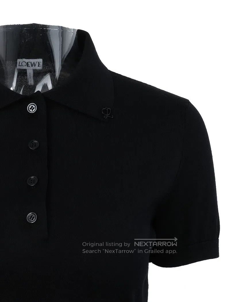 Loewe Loewe Short-Sleeved 100% Silk Blended Polo Knit Top Size S / US 4 / IT 40 - 5 Thumbnail