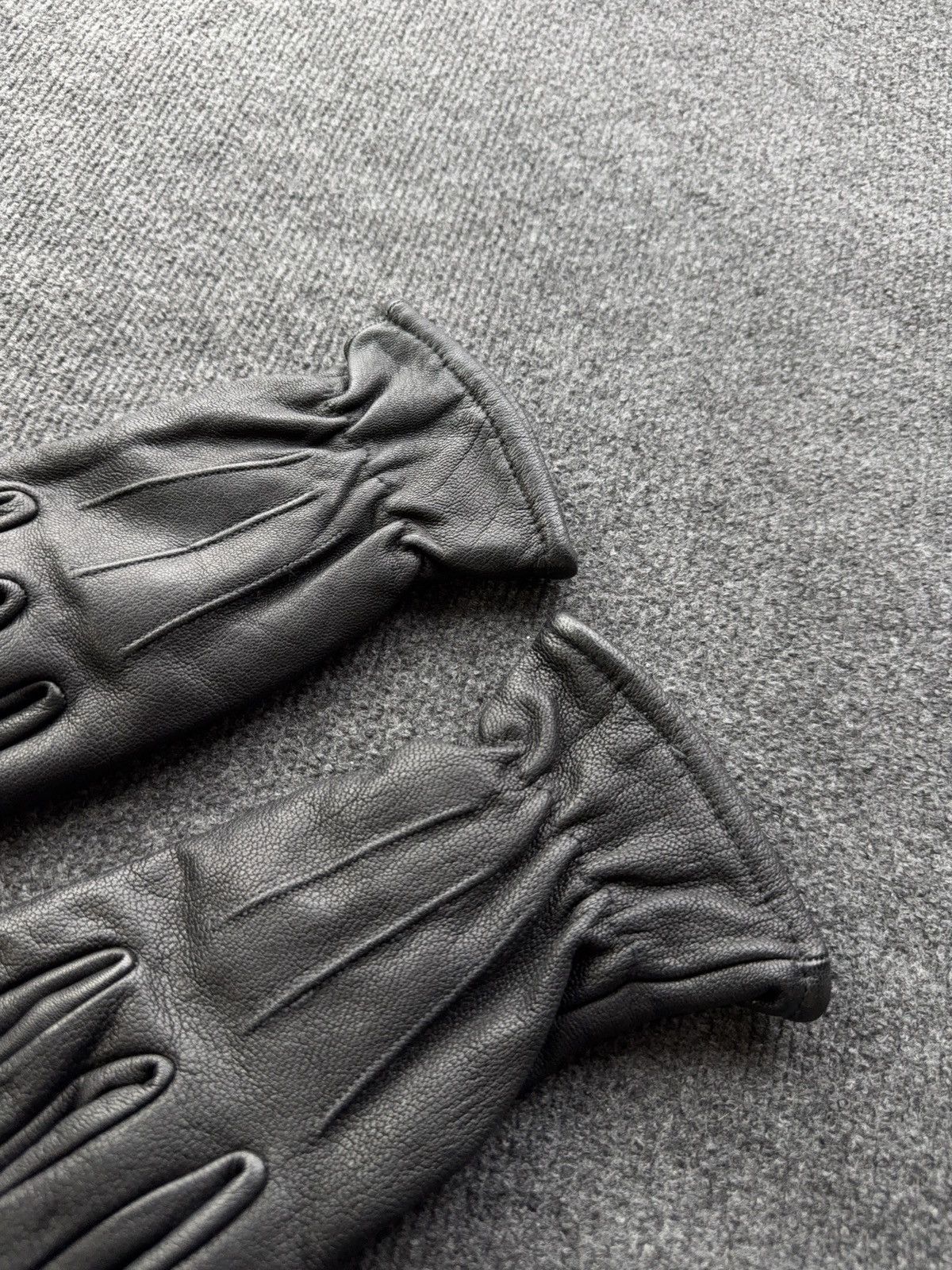 Japanese Brand Vintage Avant Garde Rock Punk Biker Leather Gloves Black 00s Size ONE SIZE - 11 Thumbnail