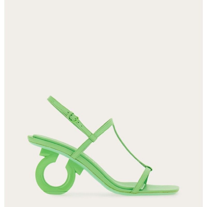 Salvatore Ferragamo o1s1rm0724 Elina Open-Toe Sandals in Green Size US 9.5 / IT 39.5 - 1 Thumbnail