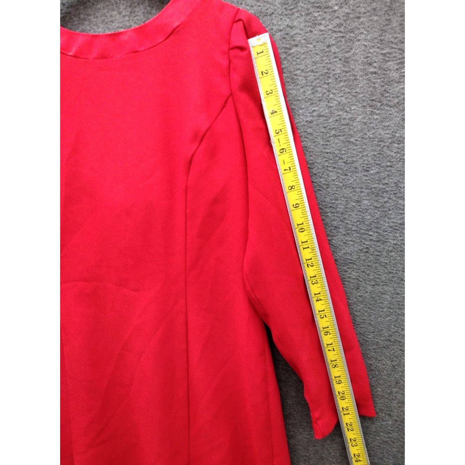 Bcbgmaxazria VINTAGE BCBGMAXAZRIA Dress Red Long Sleeve Zip Bow Back Knee Length M Womens Size M / US 6-8 / IT 42-44 - 7 Thumbnail