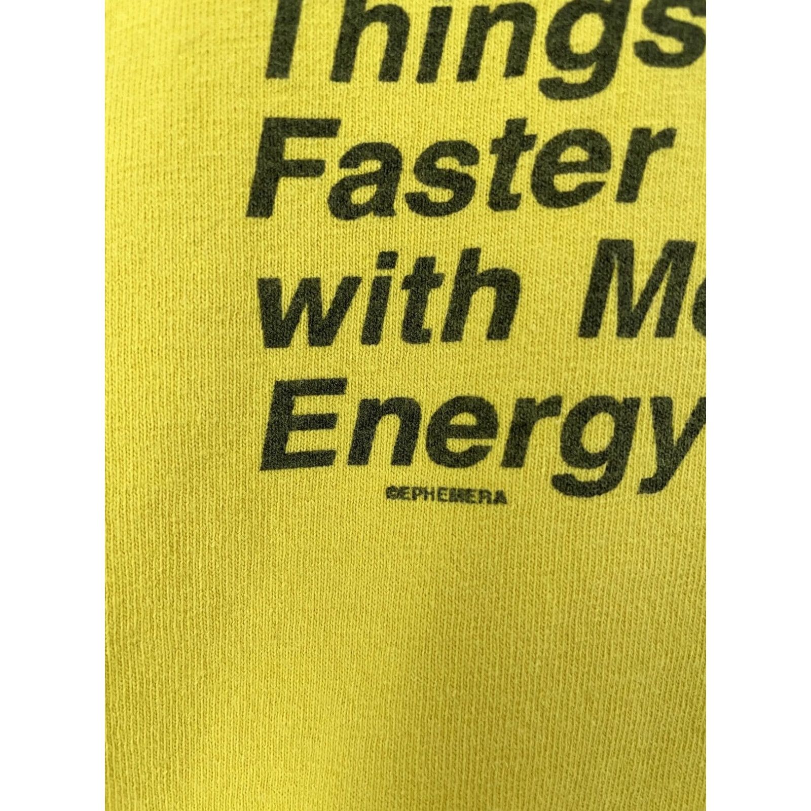 Vintage Vtg Drink Coffee Do Stupid Things Ephemera Pop Art T-Shirt L/XL Yellow Joke Size US L / EU 52-54 / 3 - 6 Thumbnail