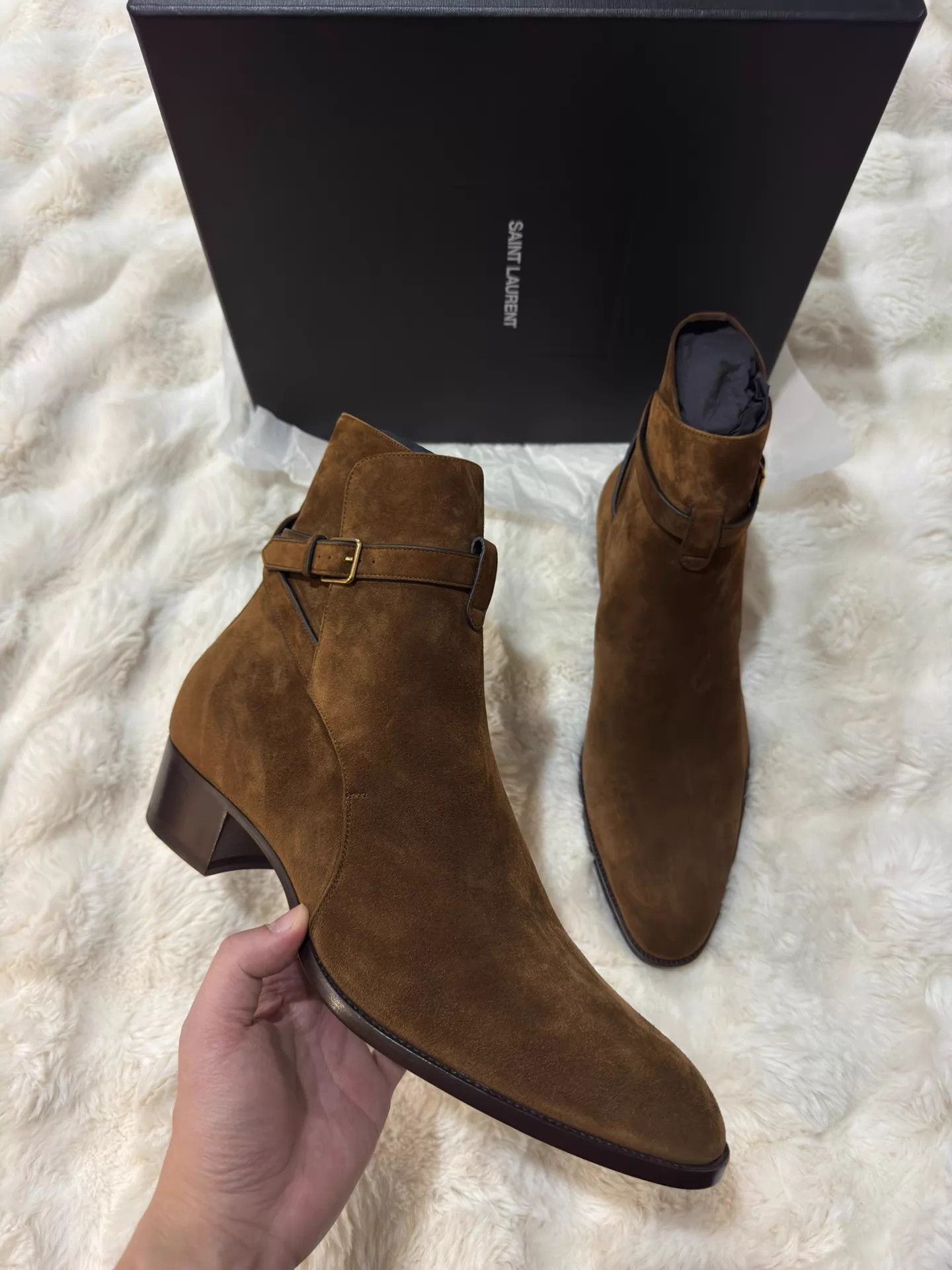 Saint Laurent Paris Saint Laurent Wyatt Suede Boots Men's 45 Rare Color Size US 12 / EU 45 - 3 Thumbnail