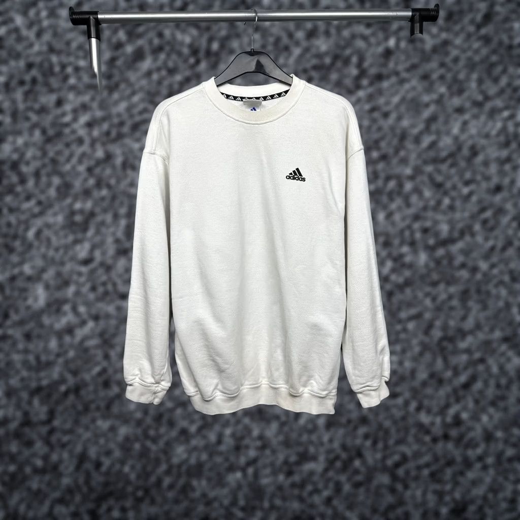 Adidas Adidas 90s Vintage Mens Crew Neck Sweater M White 90s Pullover Shirt Mens Size US M / EU 48-50 / 2 - 1 Thumbnail