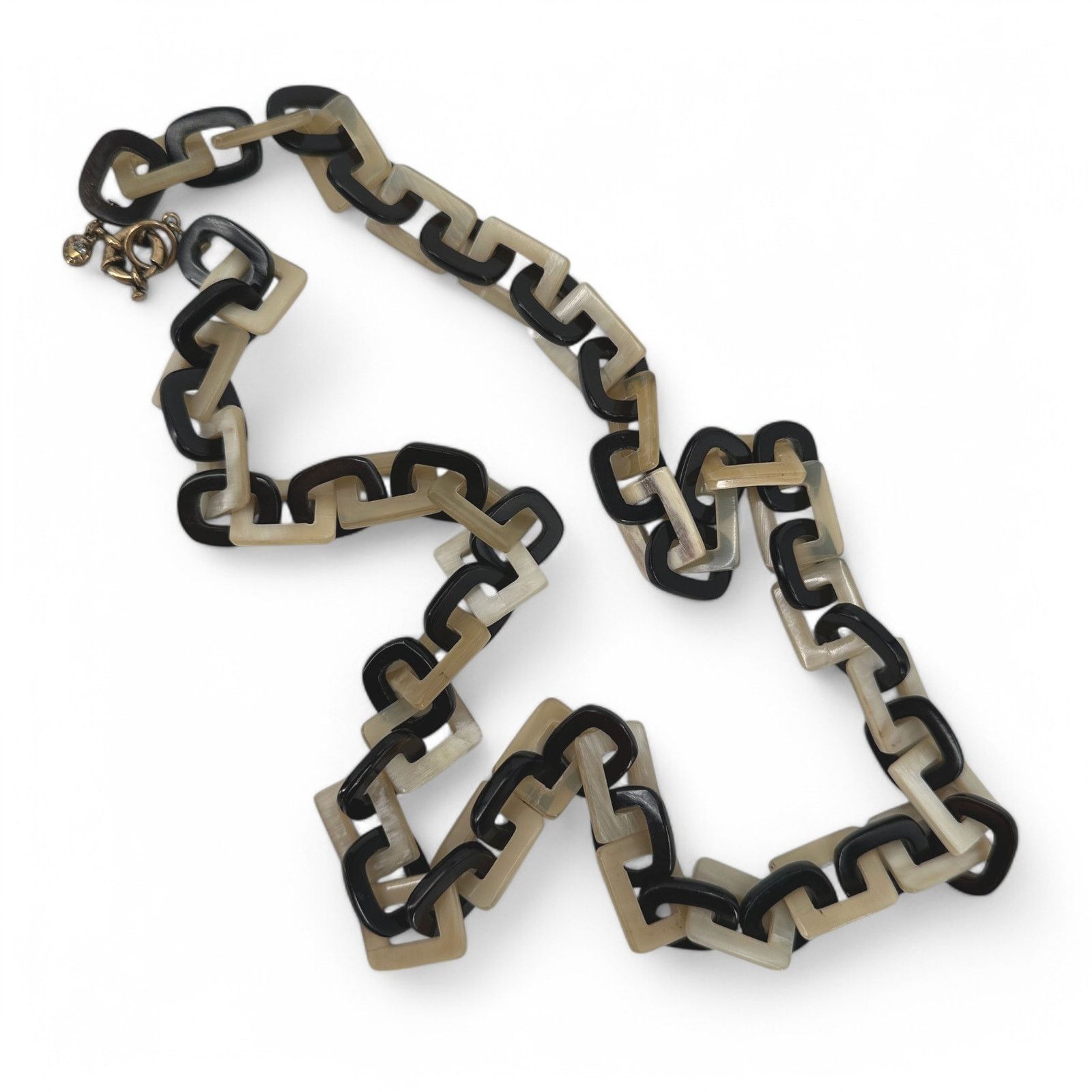 J.Crew J Crew Acrylic Link Long Necklace Black and Beige Statement Size ONE SIZE - 6 Thumbnail