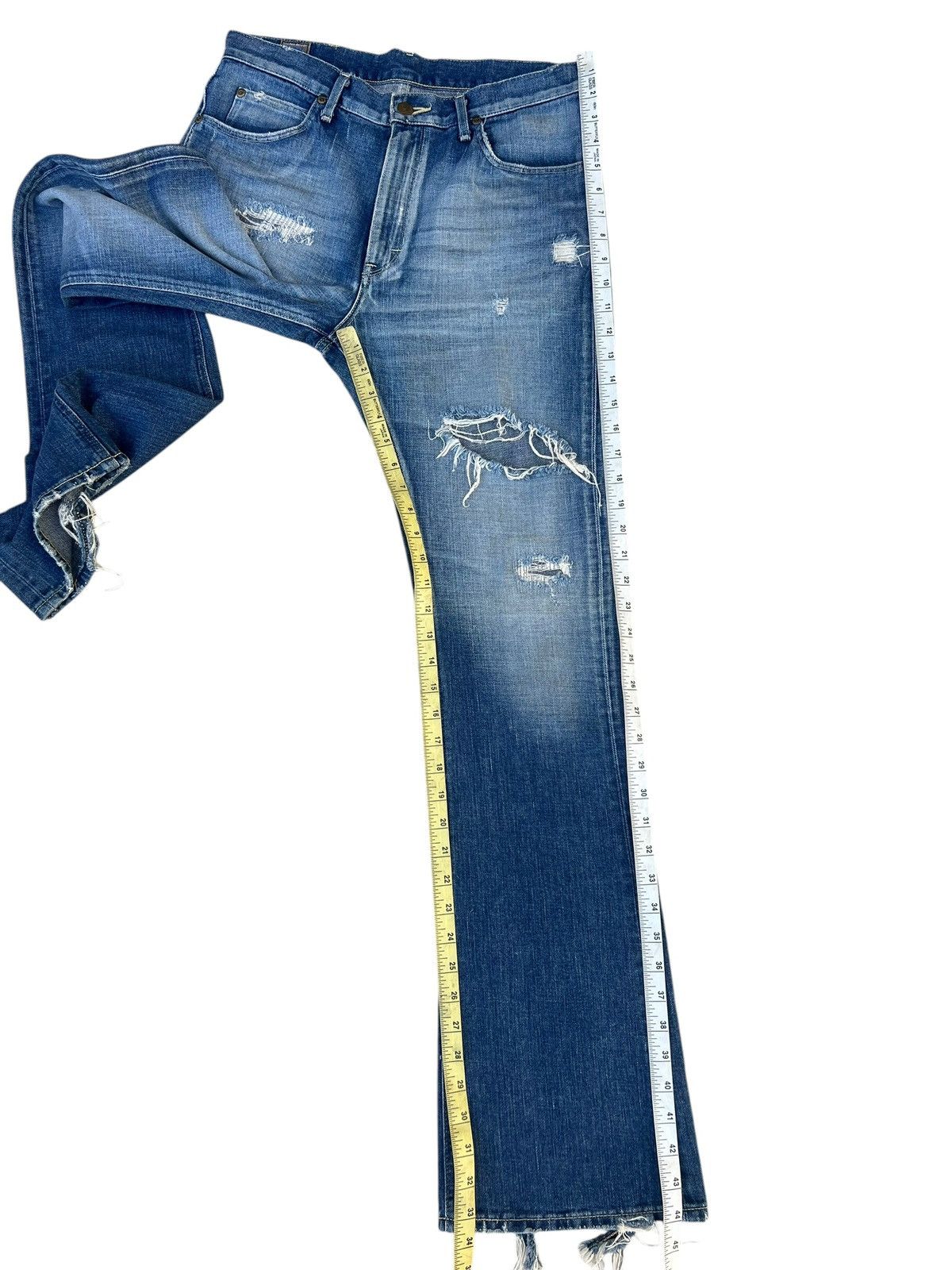 Lee Distressed Mud Denim Lee Riders Limited Edition Flare Jeans Size US 31 - 6 Thumbnail