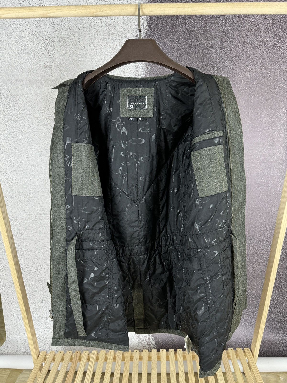 Oakley Oakley vintage FA07 grey checkered avant garde long jacket Size US XL / EU 56 / 4 - 18 Thumbnail