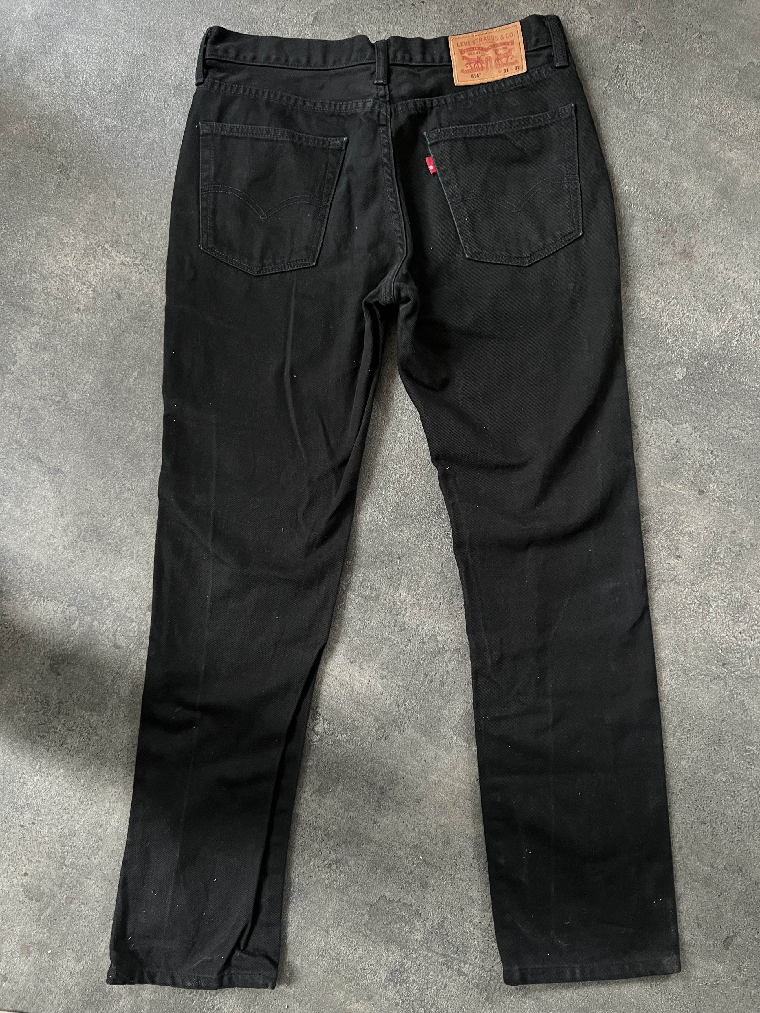 Levi's 514 Regular fit black denim jeans Size US 31 - 2 Thumbnail