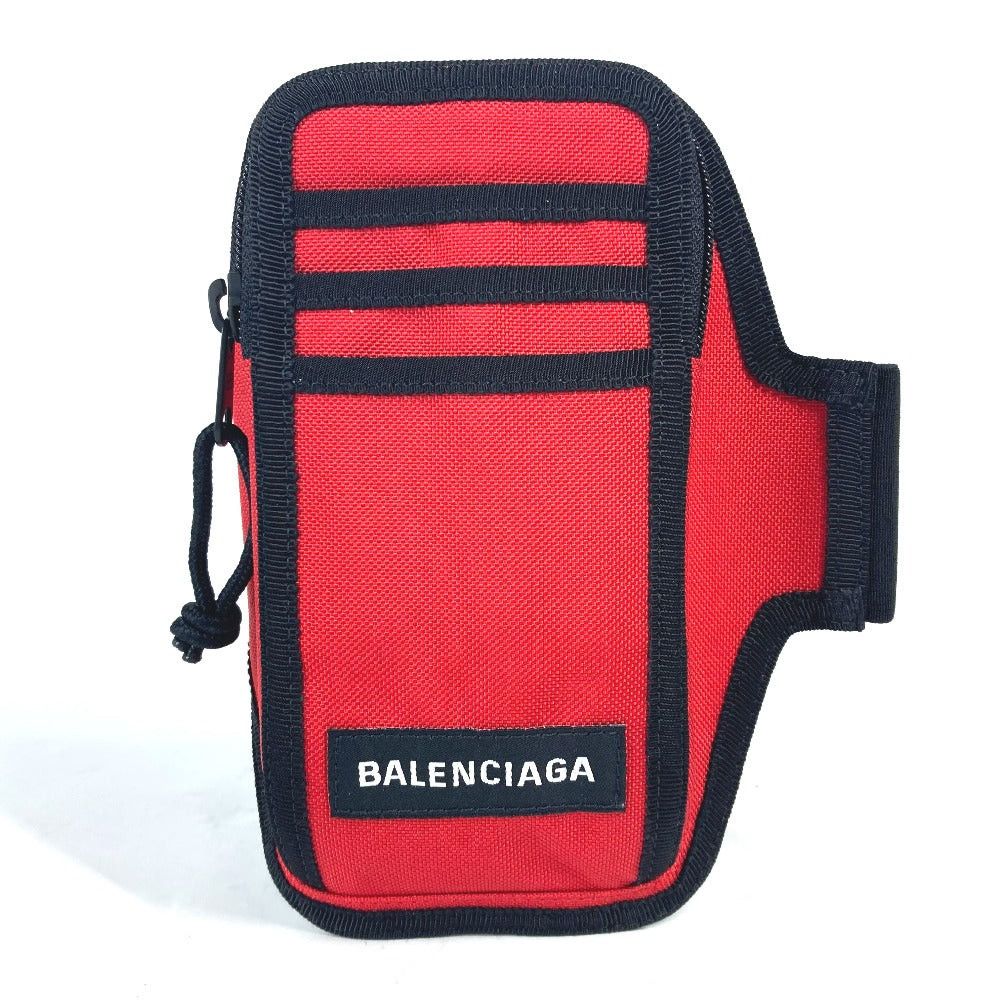 Balenciaga Balenciaga 6559472 Explorer Arm Phone Holder Logo Bracelet Warmers Pouch Nylon Women Red Size ONE SIZE - 1 Thumbnail