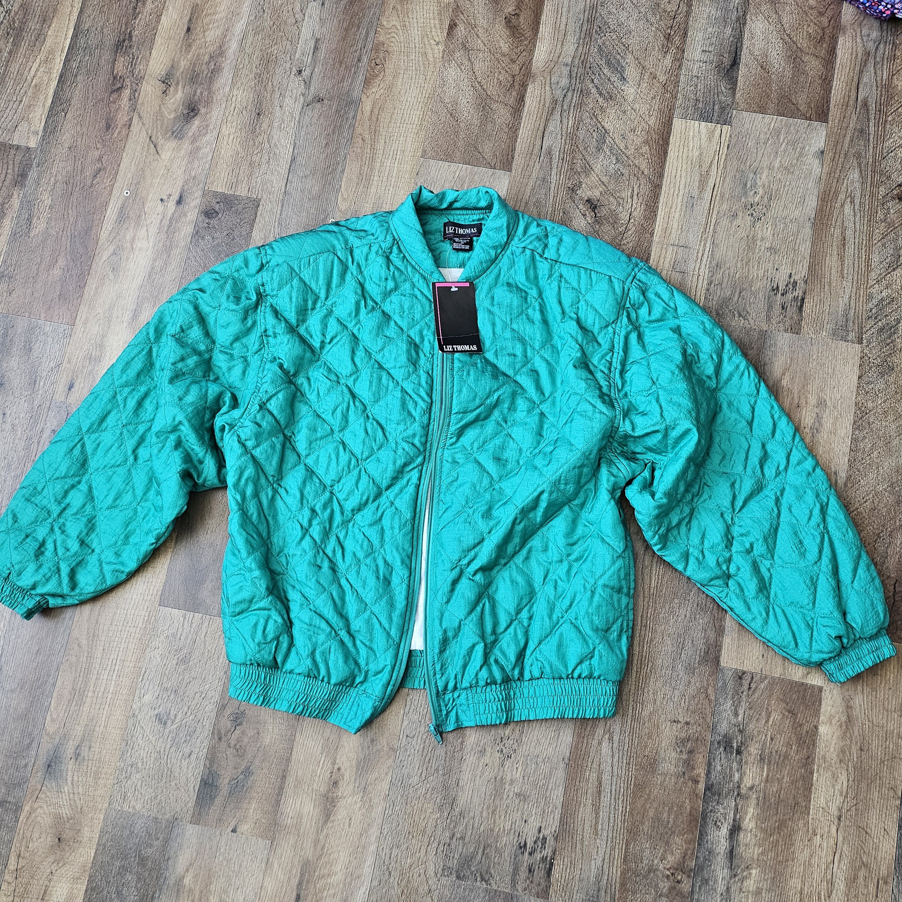 Vintage NWT Vintage LIZ THOMAS Women's M Green 80s Nylon Jacket Size M / US 6-8 / IT 42-44 - 1 Thumbnail