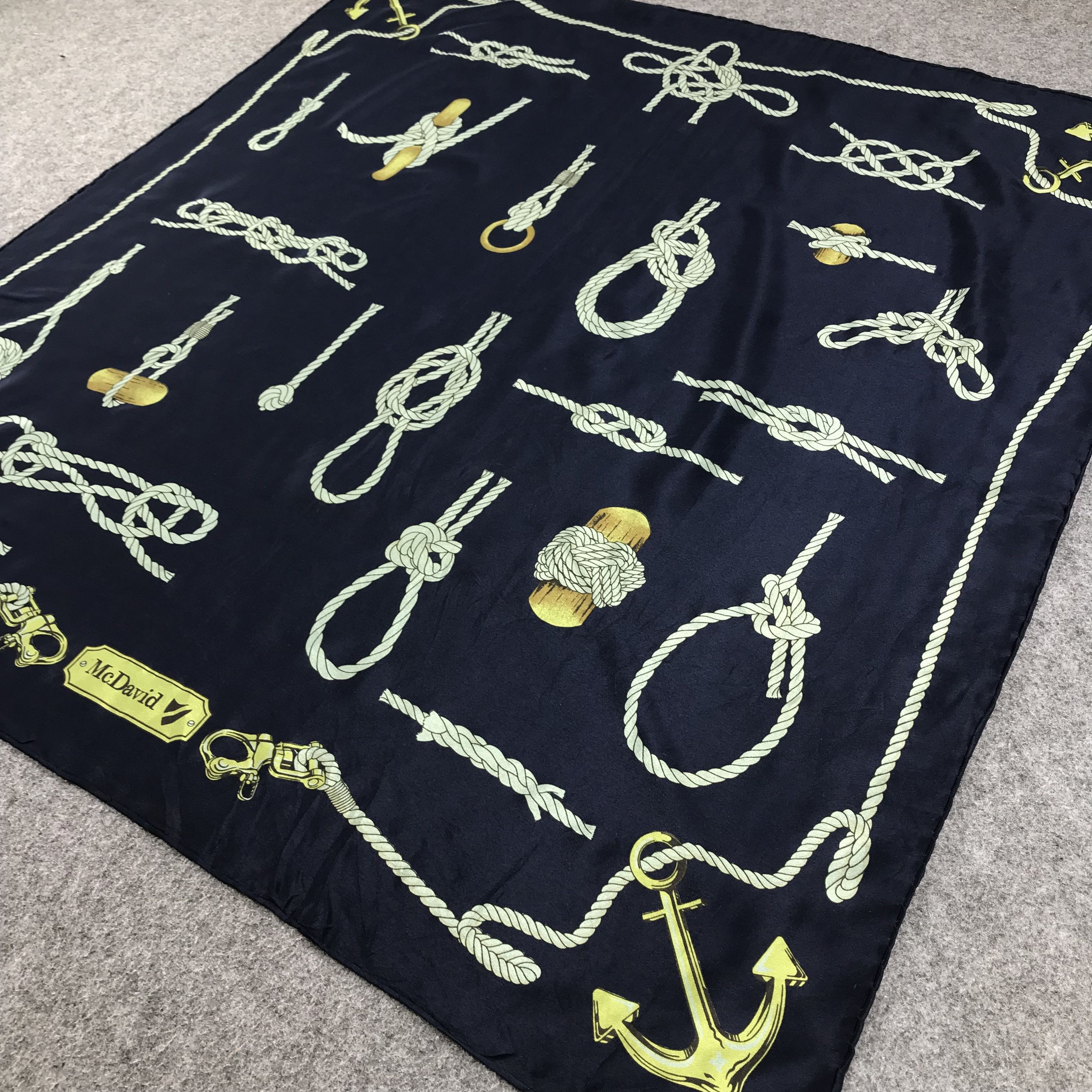 Vintage Mc David Ropes Ties Silk Scarf M172 Size ONE SIZE - 4 Thumbnail