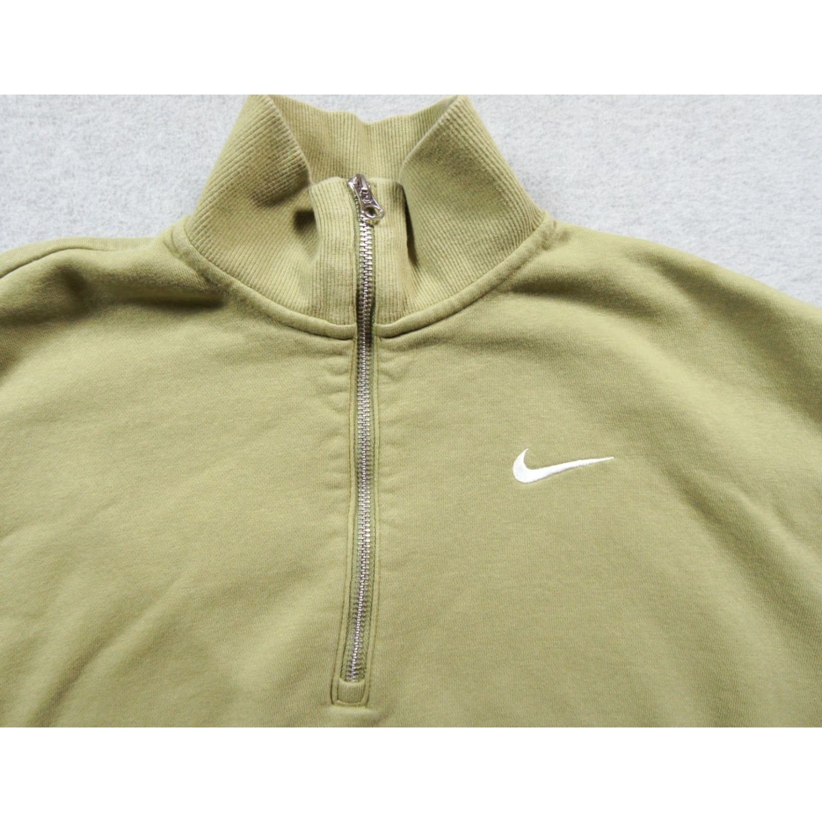 Nike Nike Sweatshirt Women Medium Green Fleece Half Zip Pullover Cropped Fit Ladies Size M / US 6-8 / IT 42-44 - 2 Thumbnail