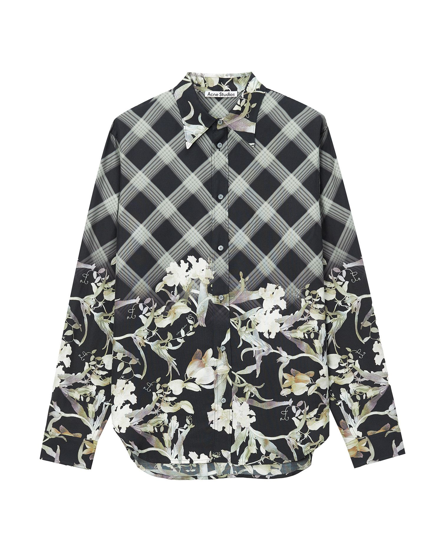 Acne Studios Acne Studios Plaid Floral Pattern Shirt Size US L / EU 52-54 / 3 - 1 Thumbnail