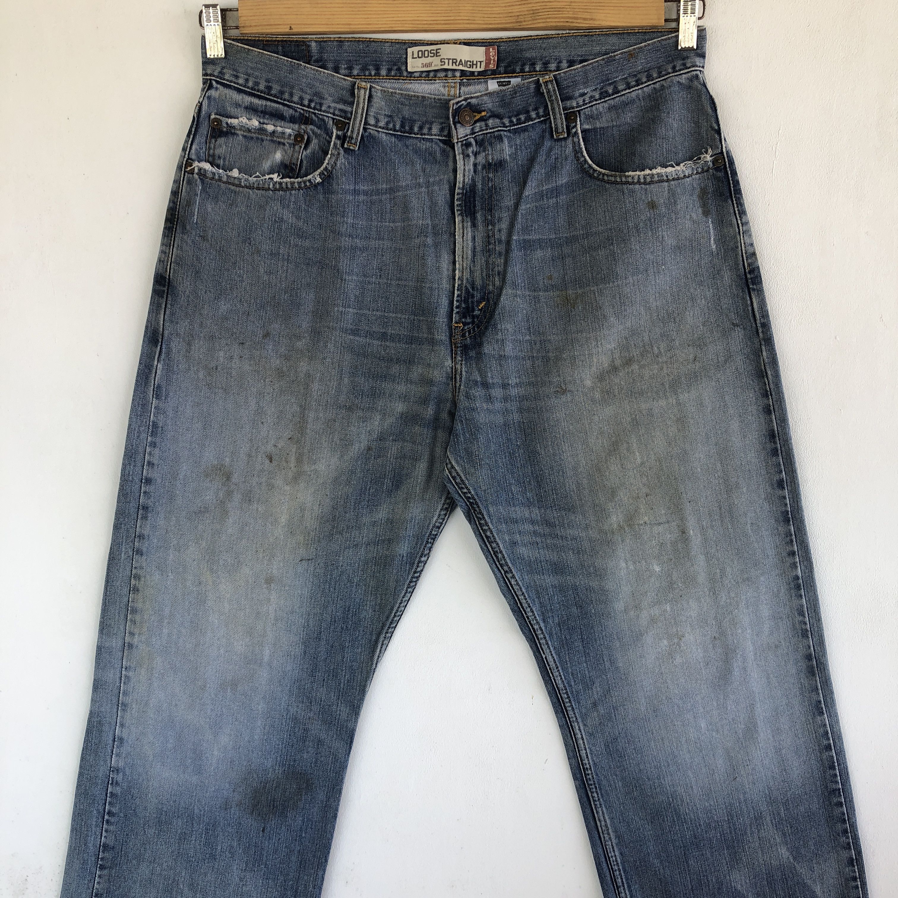 Levi's Vintage Levis Baggy Jeans Levi's 569 Faded Light Wash Denim Size US 36 / EU 52 - 3 Thumbnail