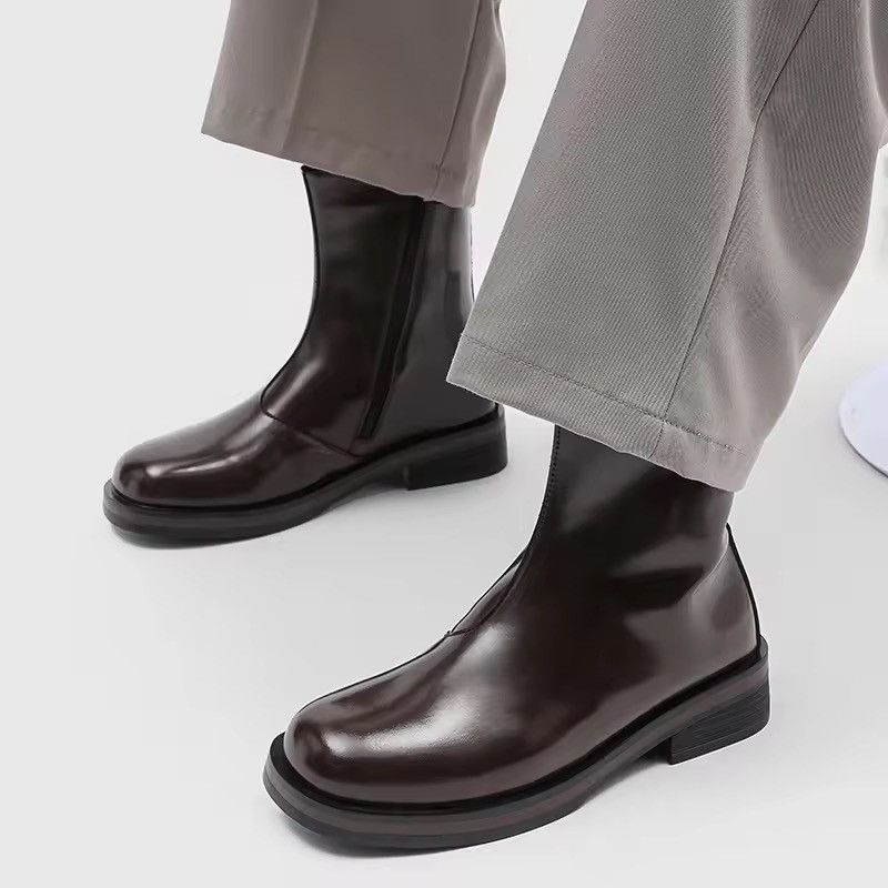Japanese Brand Mid Top Round Toe Side Zipper Boot Size US 9.5 / EU 42-43 - 2 Thumbnail
