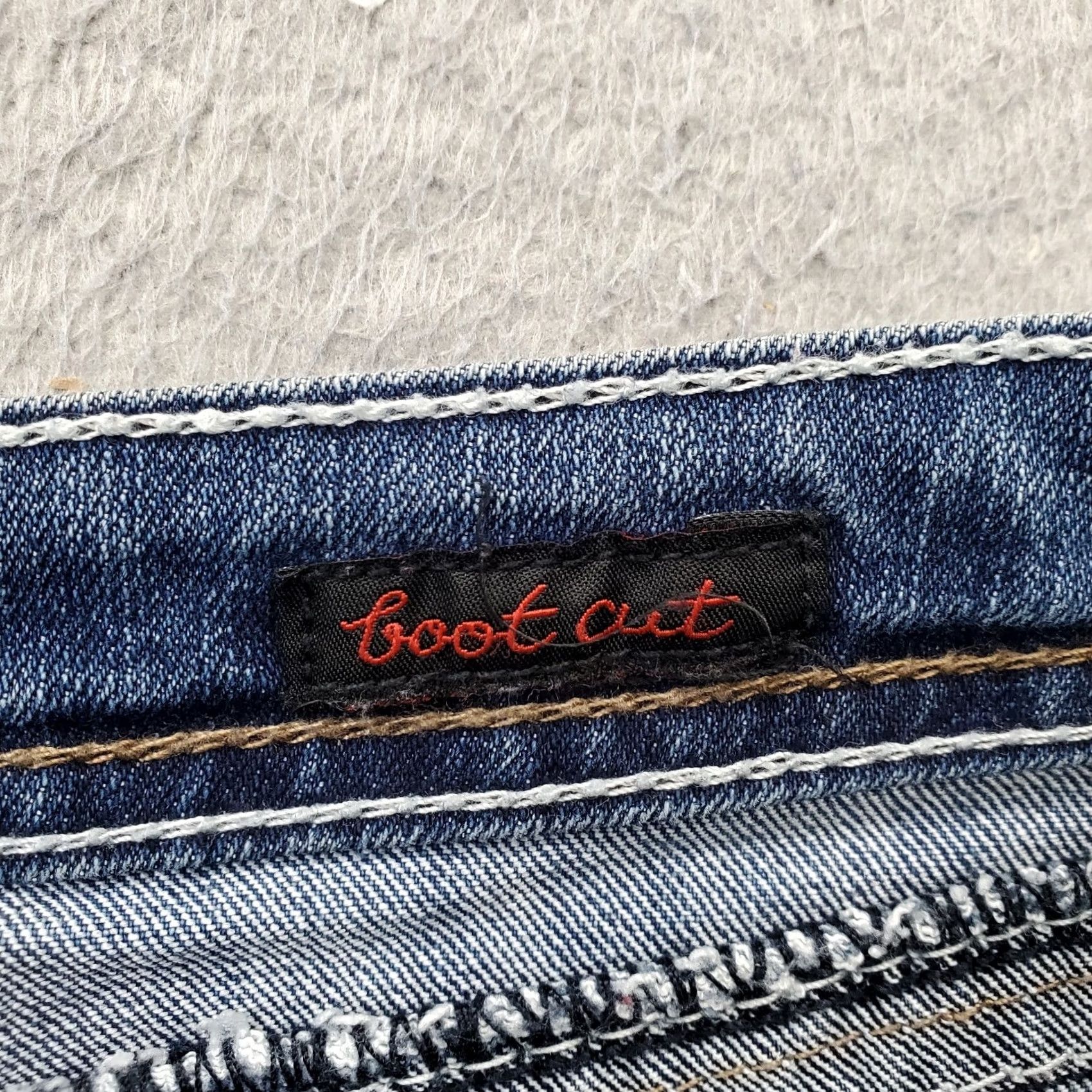 Vintage Earl Jeans Womens Bootcut Jeans 8P Blue Petites 5-Pocket Embroidered Beaded Thick Stitch Denim Size 30" / US 8 / IT 44 - 7 Thumbnail