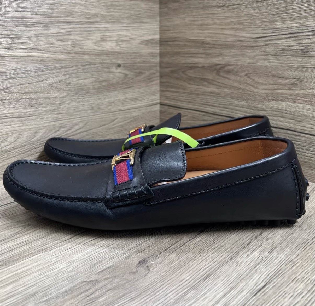 Louis Vuitton Louis Vuitton Black & Gold Loafers J41 Size US 10 / EU 43 - 1 Thumbnail