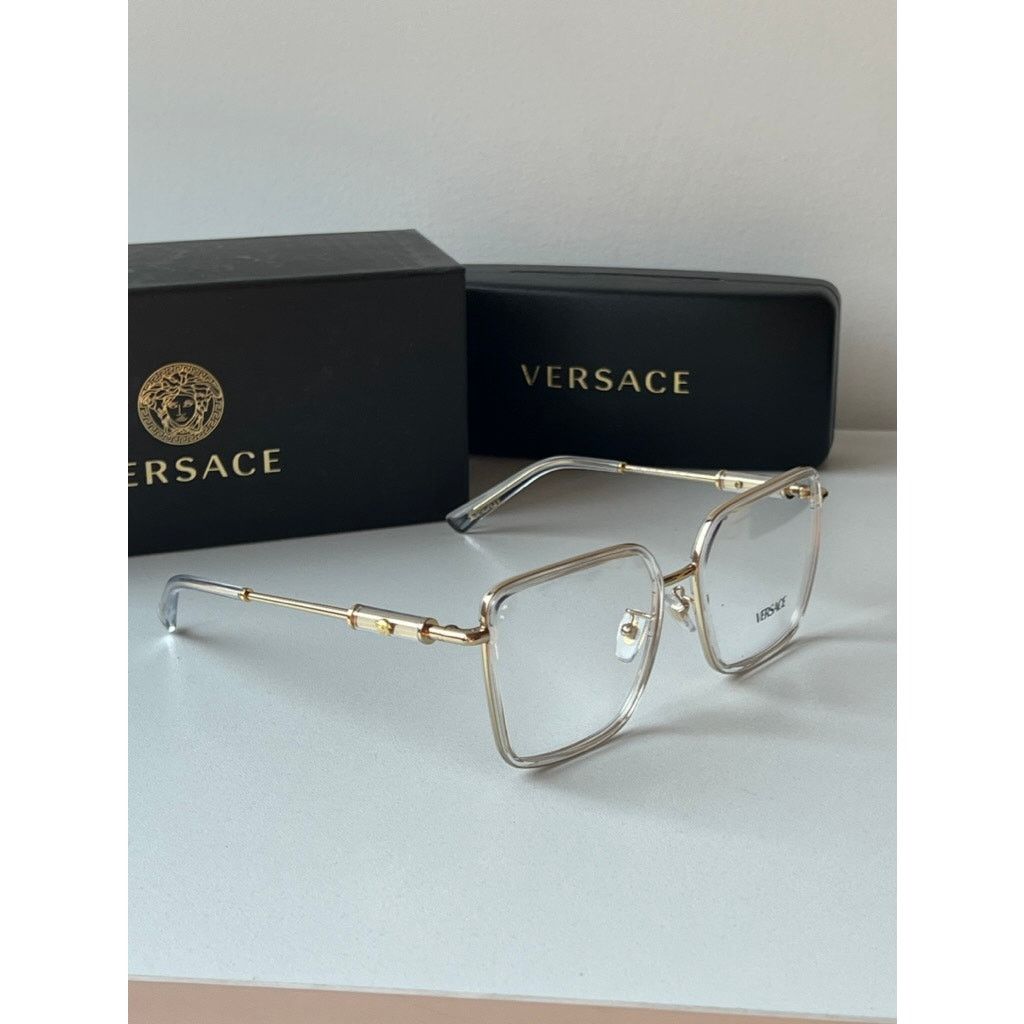 Versace NEW Versace VE1294D Clear Gold Square Eyeglasses Frames Size ONE SIZE - 6 Thumbnail