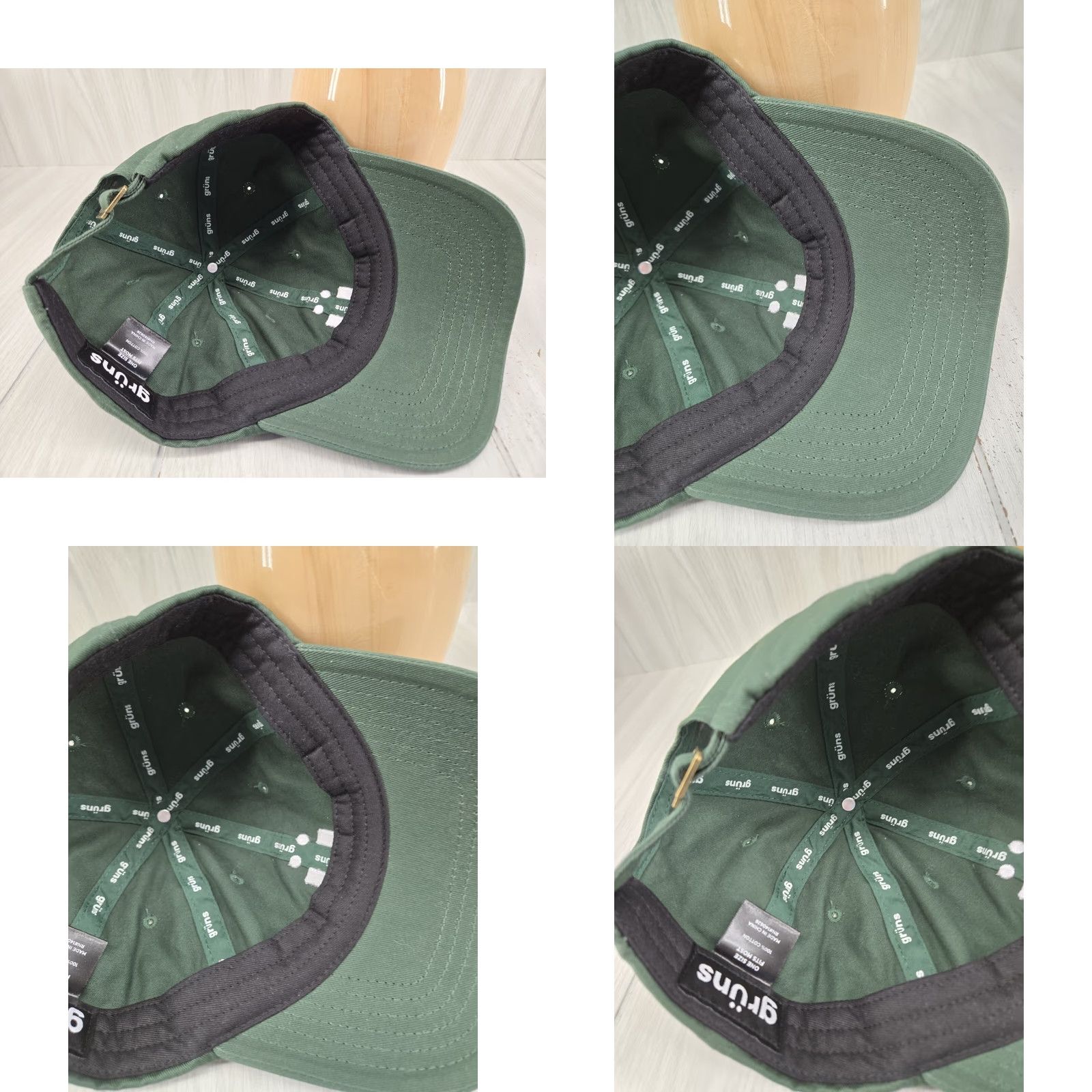 Vintage VINTAGE Gruns Gummies Hat Cap Strap Back Green One Size Adjustable Baseball Cap Men Gruns Gummies Solid Green Adjustable Size ONE SIZE - 9 Thumbnail