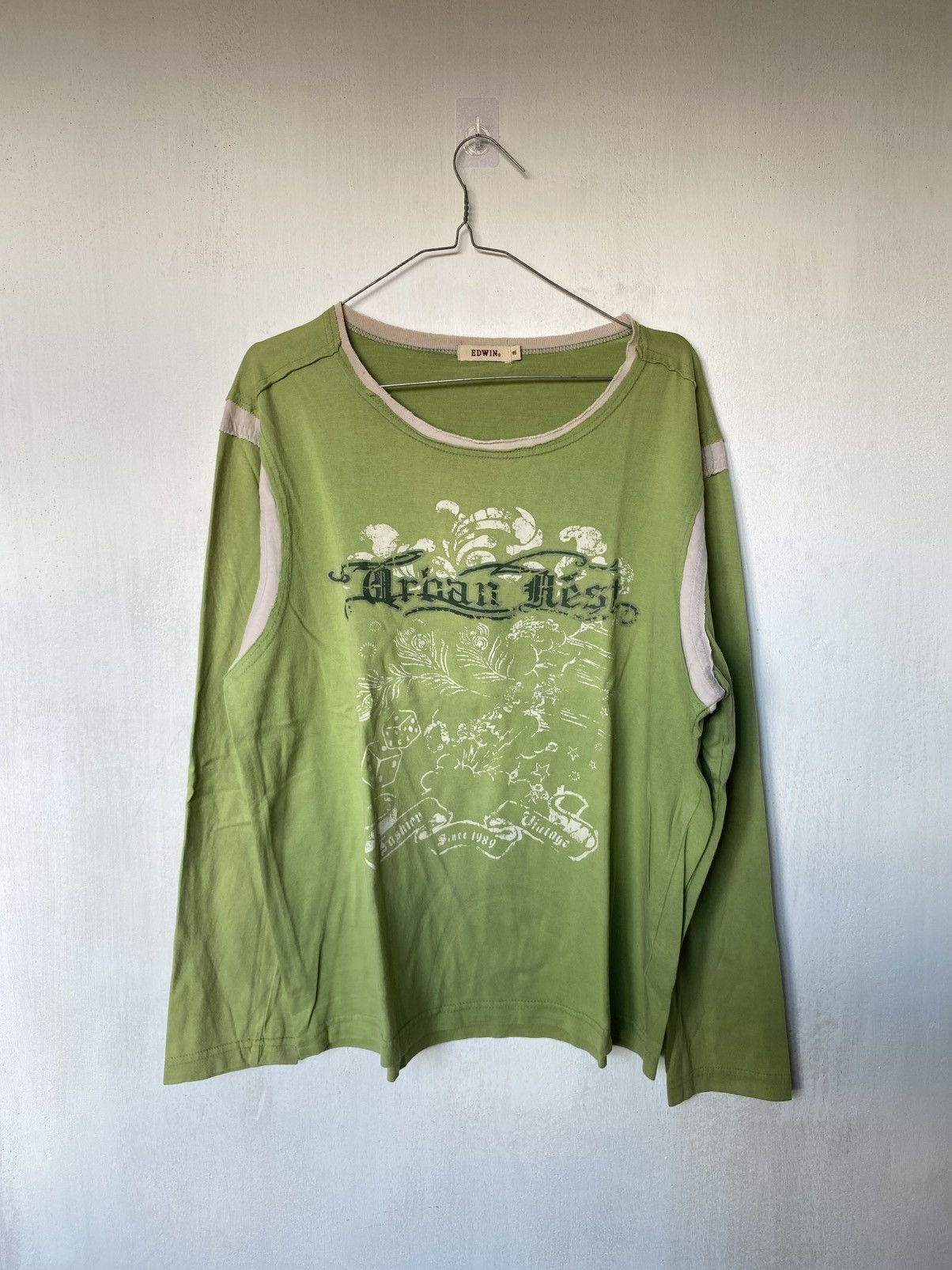 If Six Was Nine × Japanese Brand × Le Grande Bleu (L.G.B.) Edwin Distressed Poem Longsleeve Size US M / EU 48-50 / 2 - 1 Thumbnail
