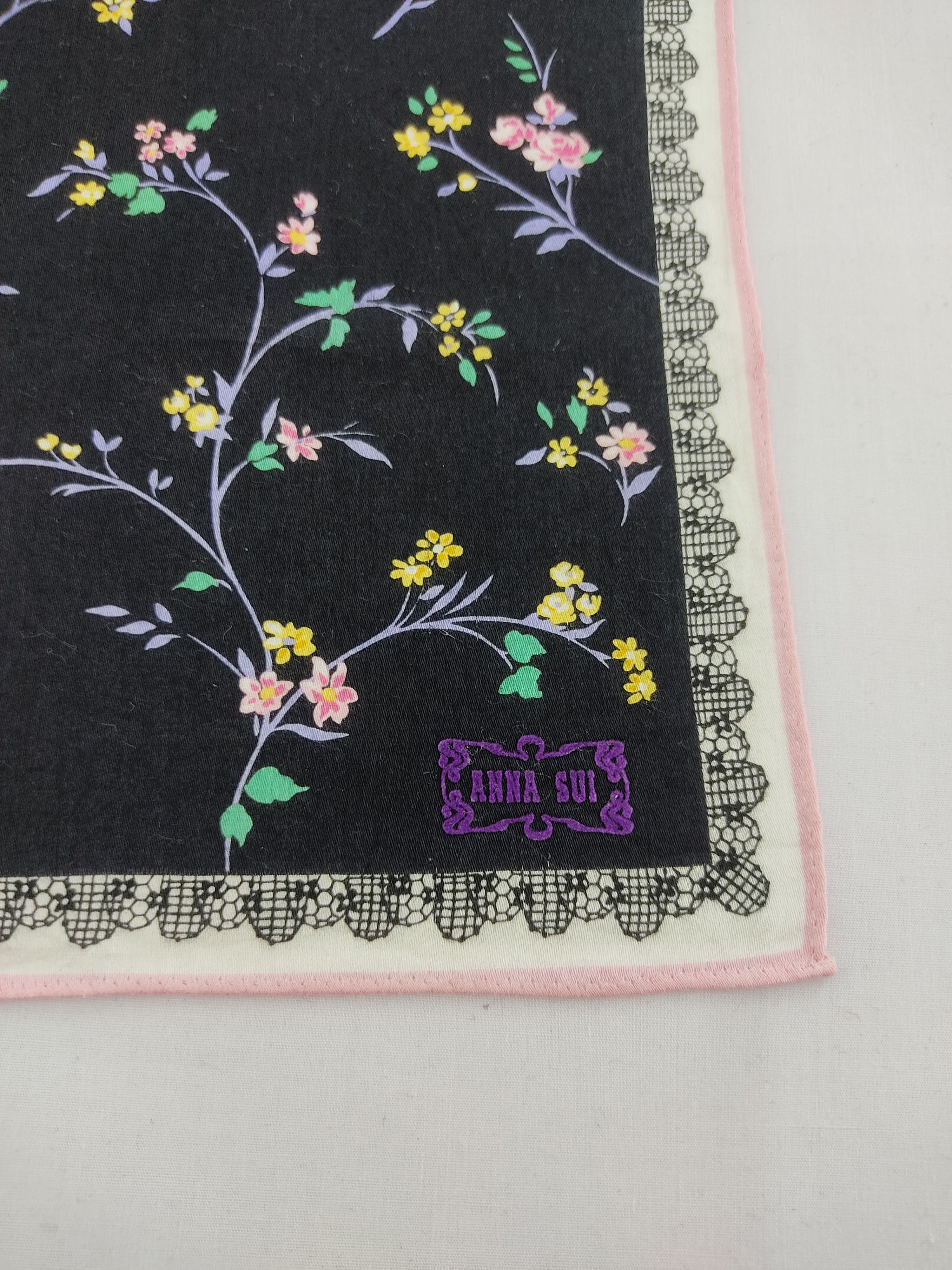 Anna Sui Anna Sui Floral Handkerchief / Neckwear / Bandana Size ONE SIZE - 4 Thumbnail