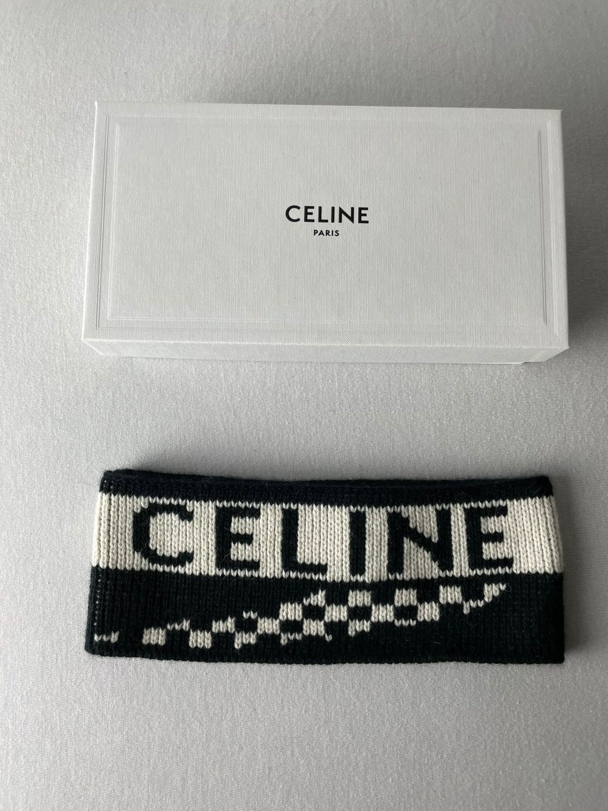 Celine × Hedi Slimane FW21 JAPAN ONLY - Headband hat checkered logo Pop Up Only Size ONE SIZE - 8 Thumbnail