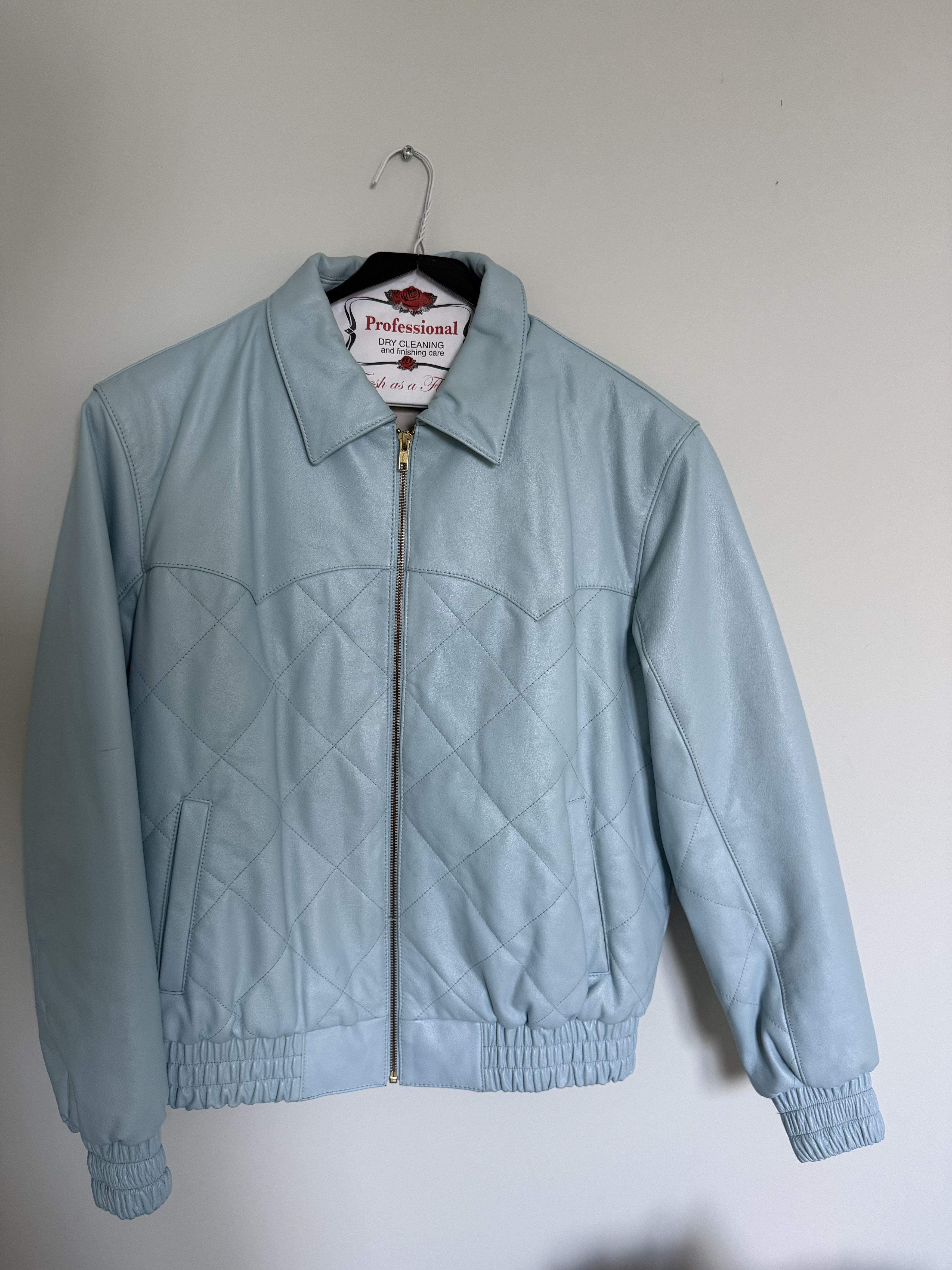 QUILTED LEATHER JACKET by GOLF WANG