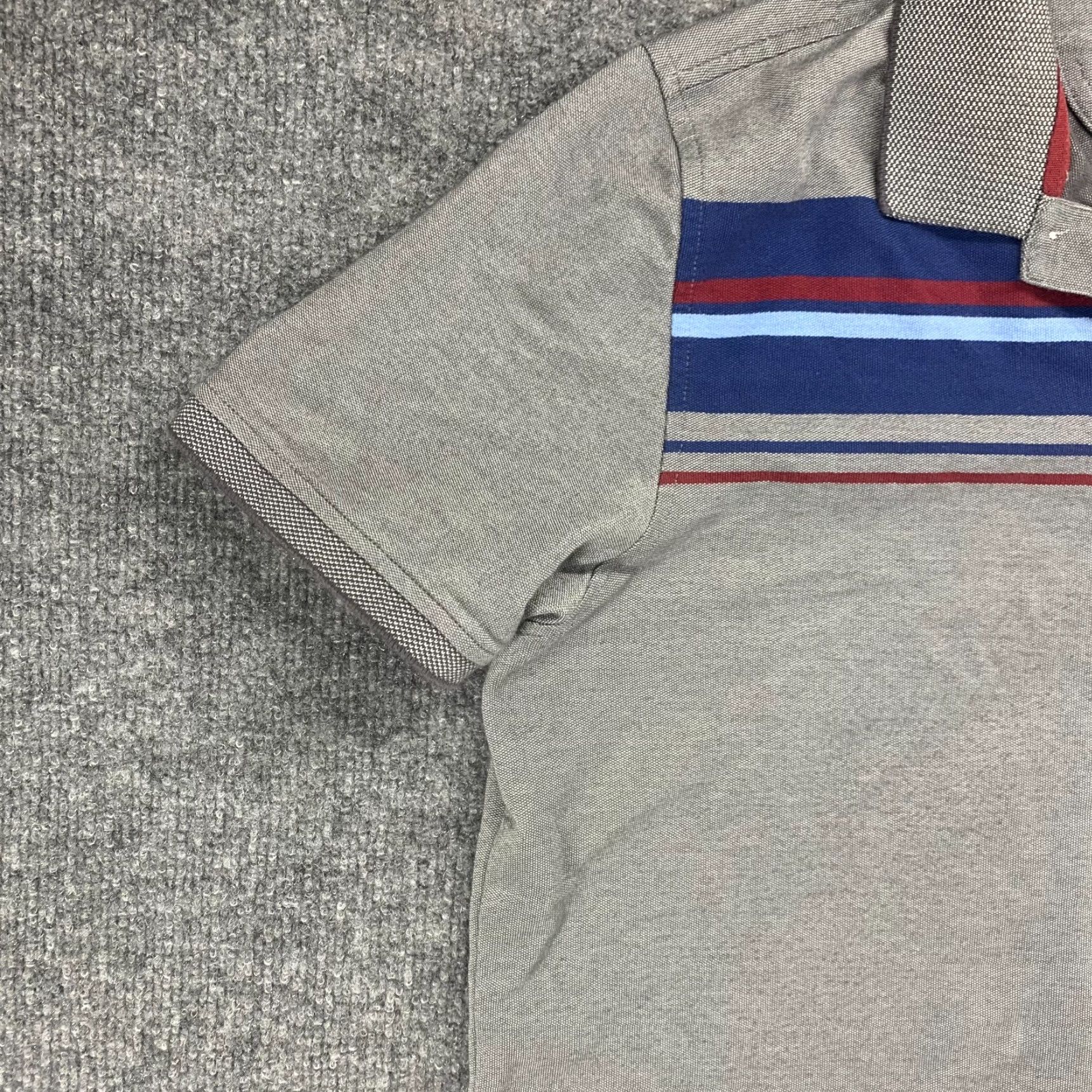 Izod IZOD Polo Shirt Mens Medium Gray Striped Performance Advantage Stretch Golf Size US M / EU 48-50 / 2 - 5 Thumbnail
