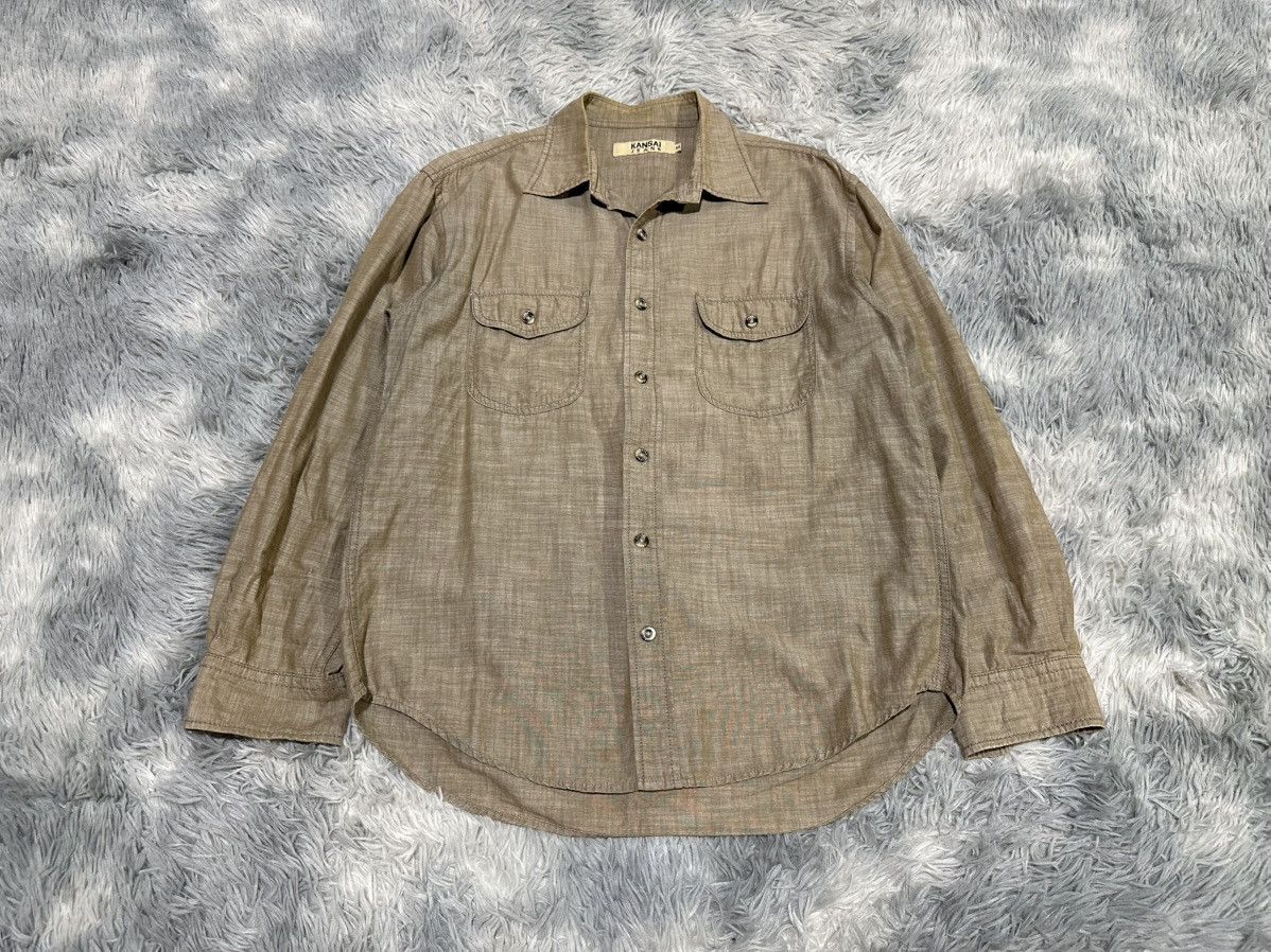 Kansai Yamamoto 🔥Vintage Kansai Jeans Double Pockets Shirt Size US L / EU 52-54 / 3 - 1 Thumbnail