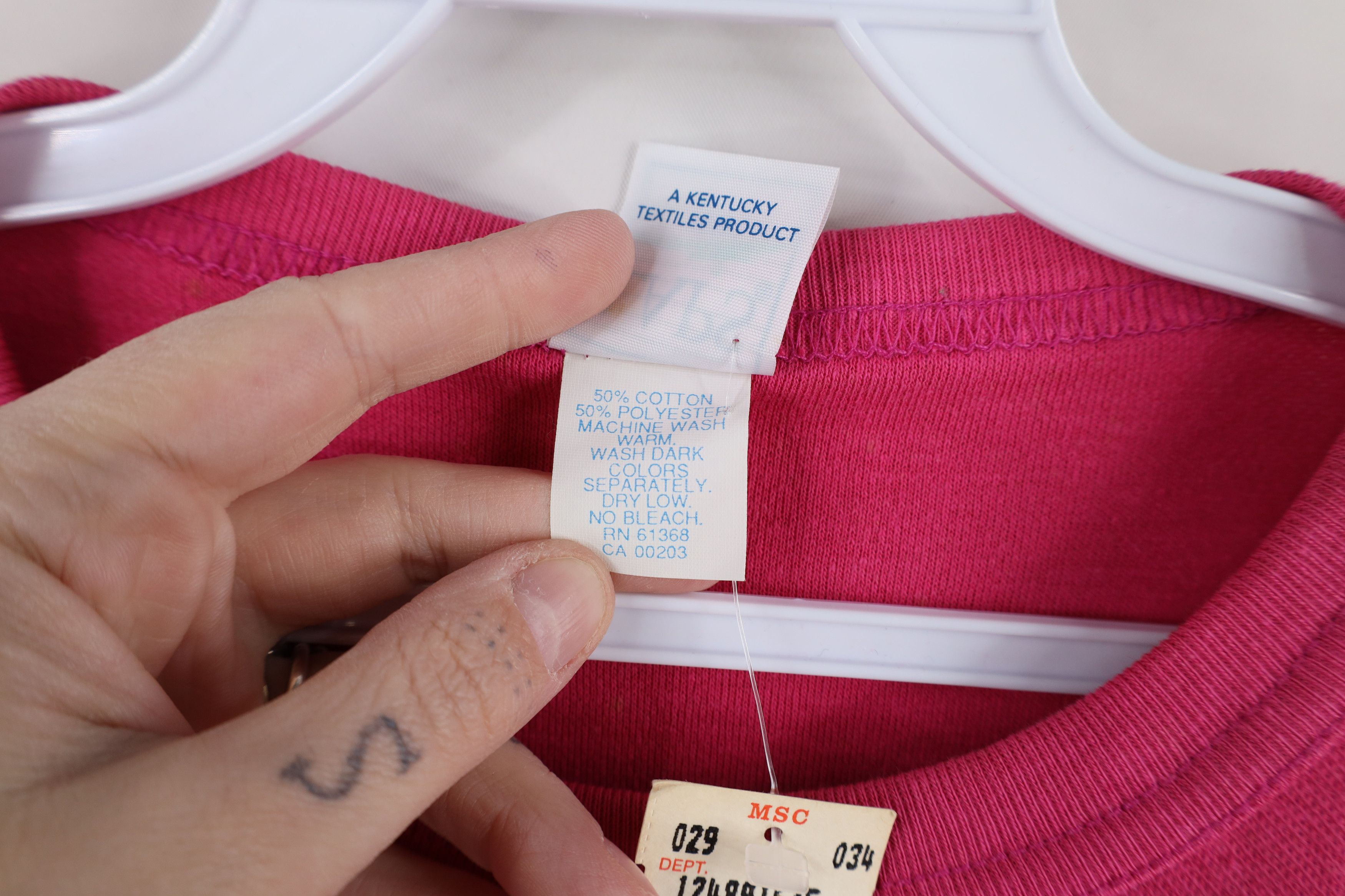 Vintage Deadstock Vintage 90s Stretwear Crewneck Sweatshirt Pink USA Size 3XL / US 20-22 - 9 Thumbnail