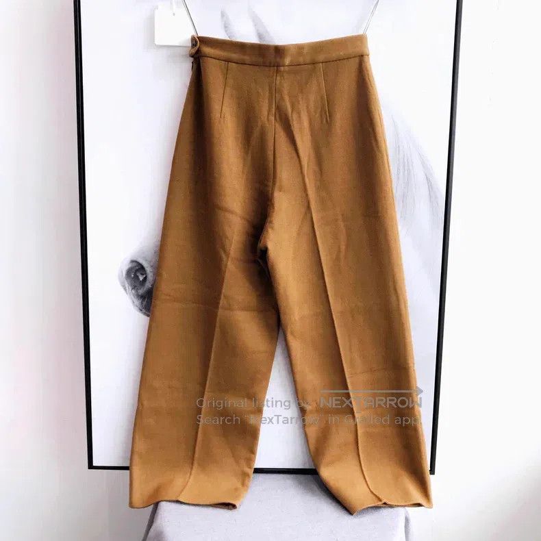 Hermes Hermes Khaki Wide-Leg Pants Size 42" / US 20 - 3 Thumbnail