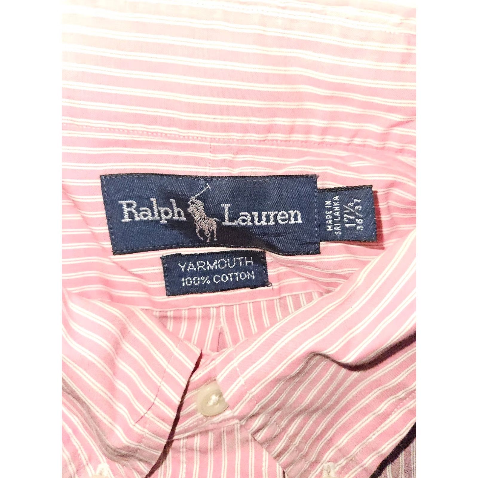 Ralph Lauren VINTAGE Ralph Lauren Yarmouth Button-Down Shirt Men 36/37 Pink Striped Regular Size Embroidered Long Sleeve Button-Up Shirt Mens Size US M / EU 48-50 / 2 - 2 Thumbnail