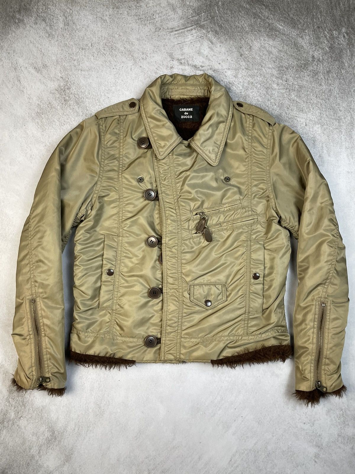 CABANE de ZUCCa AW05 Alpaca Fur Lined Rider Jacket Size US S / EU 44-46 / 1 - 5 Thumbnail